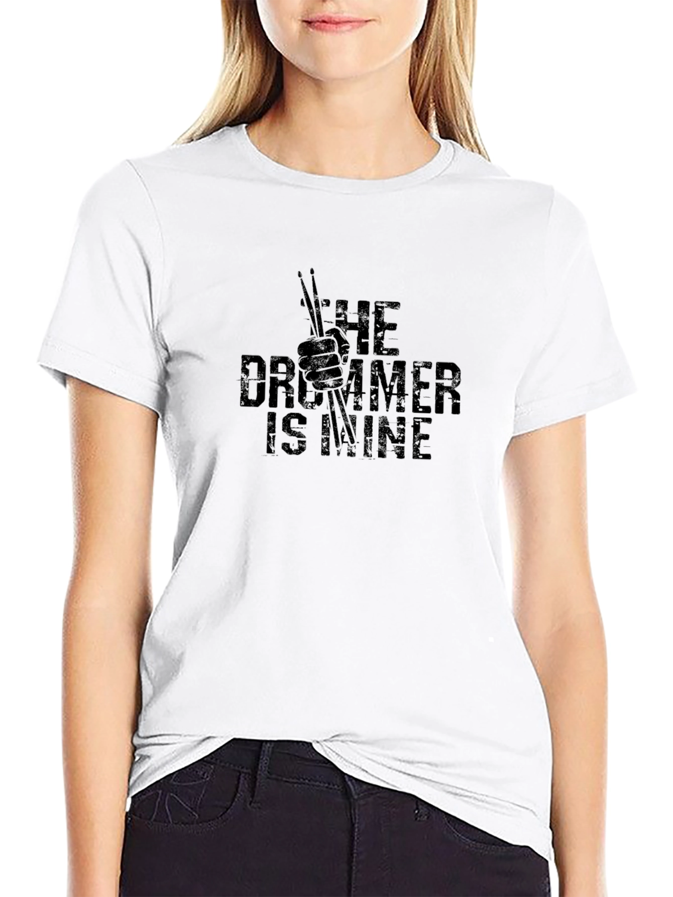 The Drummer Is Mine Black Graphic Tee
