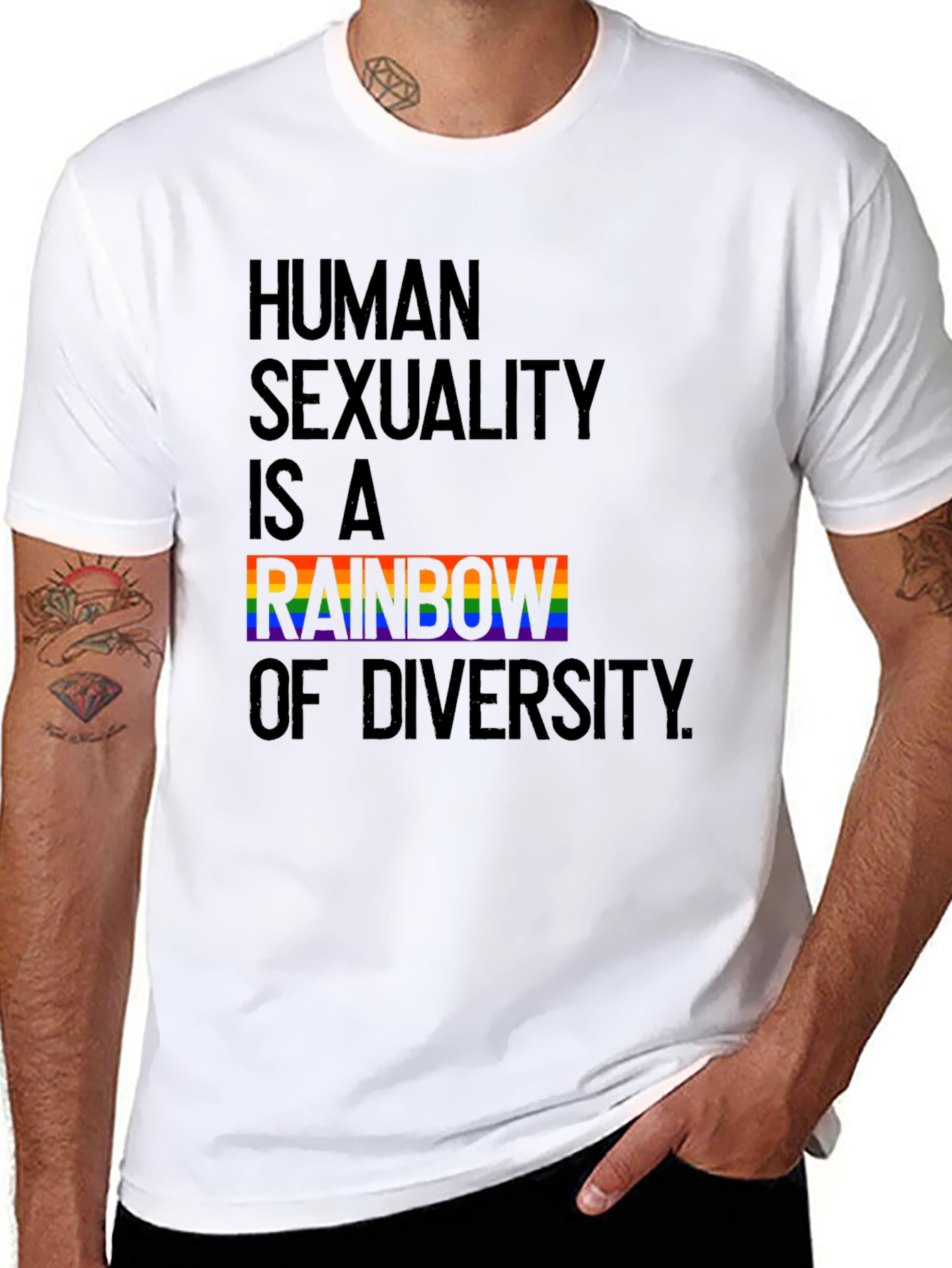 Rainbow Diversity Pride T-Shirt - Black