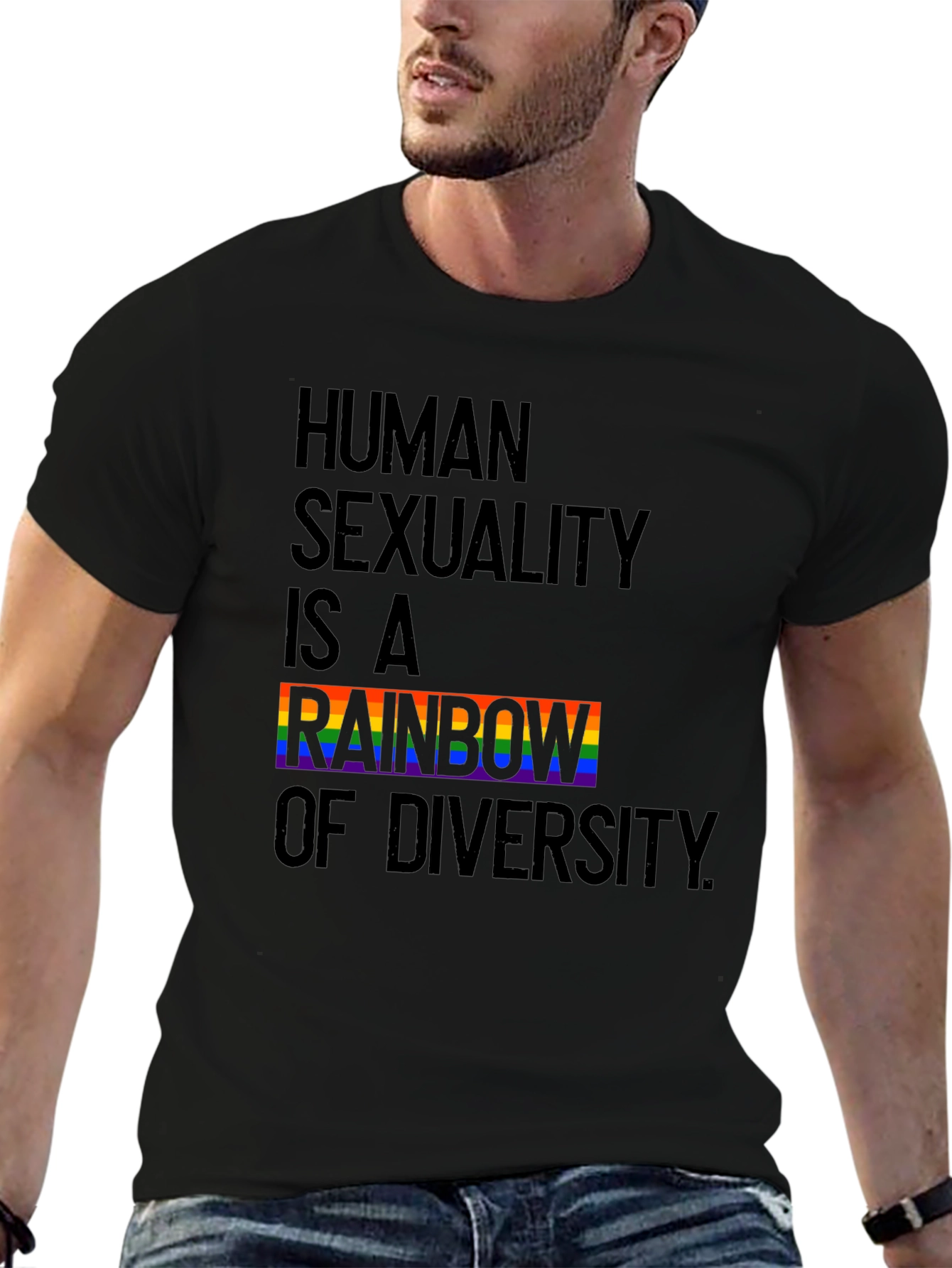 Rainbow Diversity Pride T-Shirt - Black
