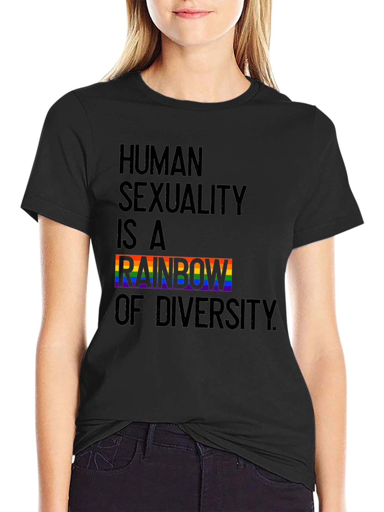 Rainbow Diversity Pride T-Shirt - Black