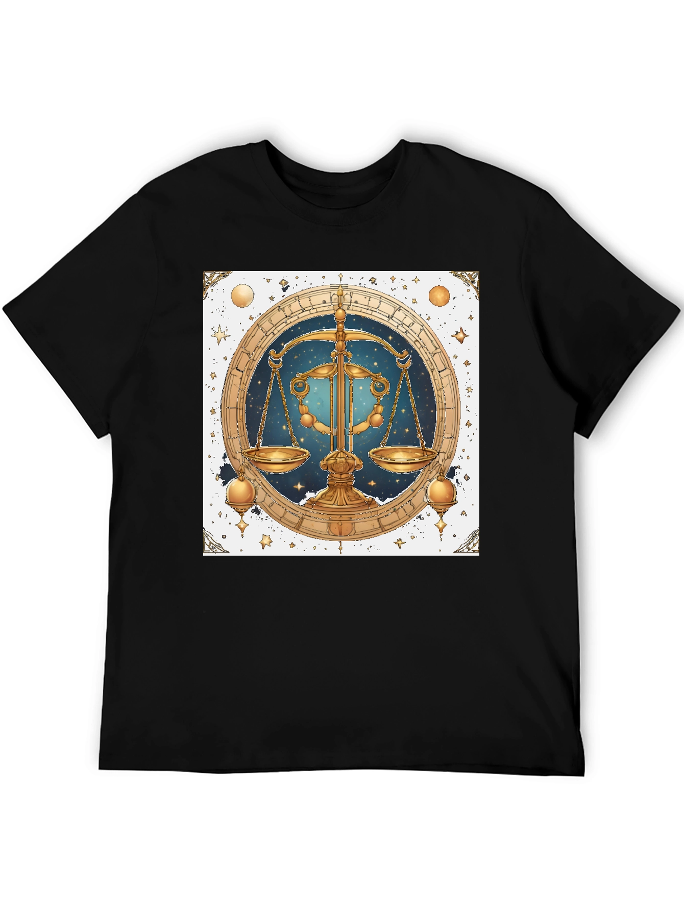 Libra Zodiac Graphic Tee - Stylish Black Shirt