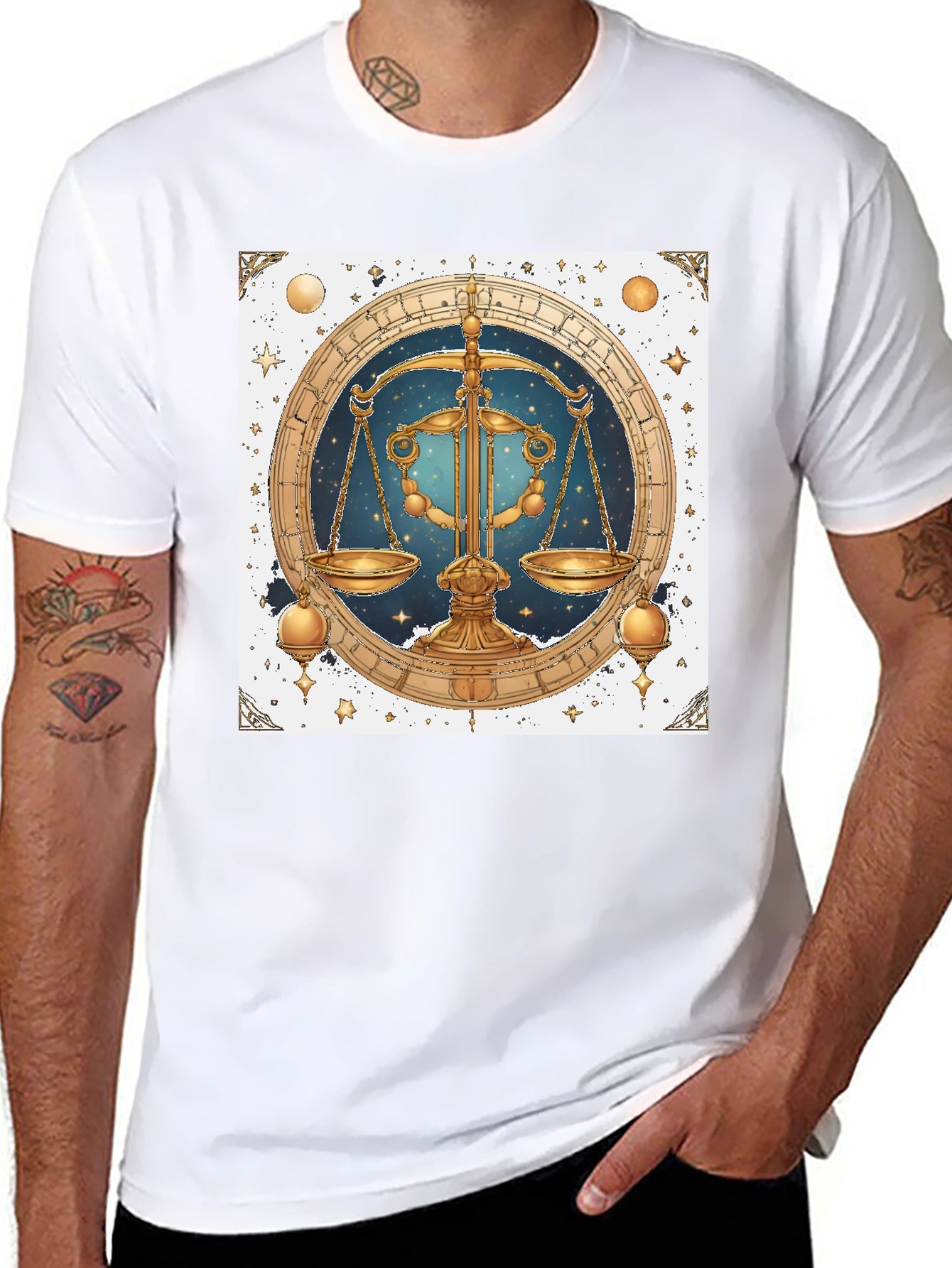 Libra Zodiac Graphic Tee - Stylish Black Shirt