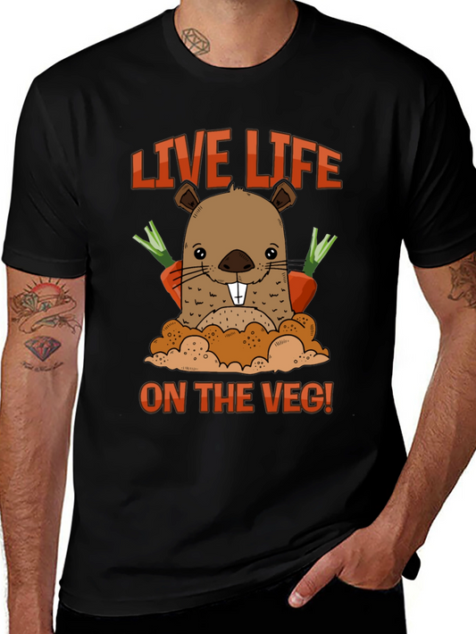 Live Life On The Veg T-Shirt - Groundhog Carrot Tee