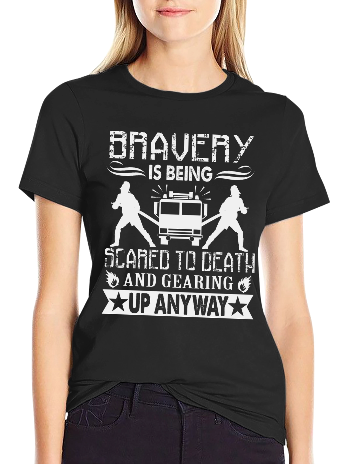 Bravery Firefighter Graphic Tee