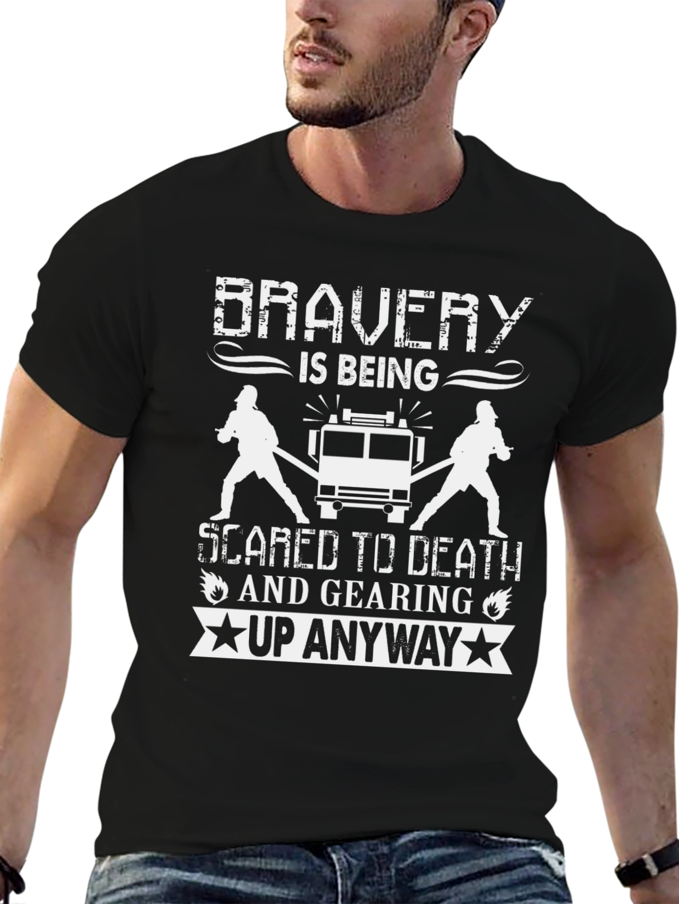Bravery Firefighter Graphic Tee