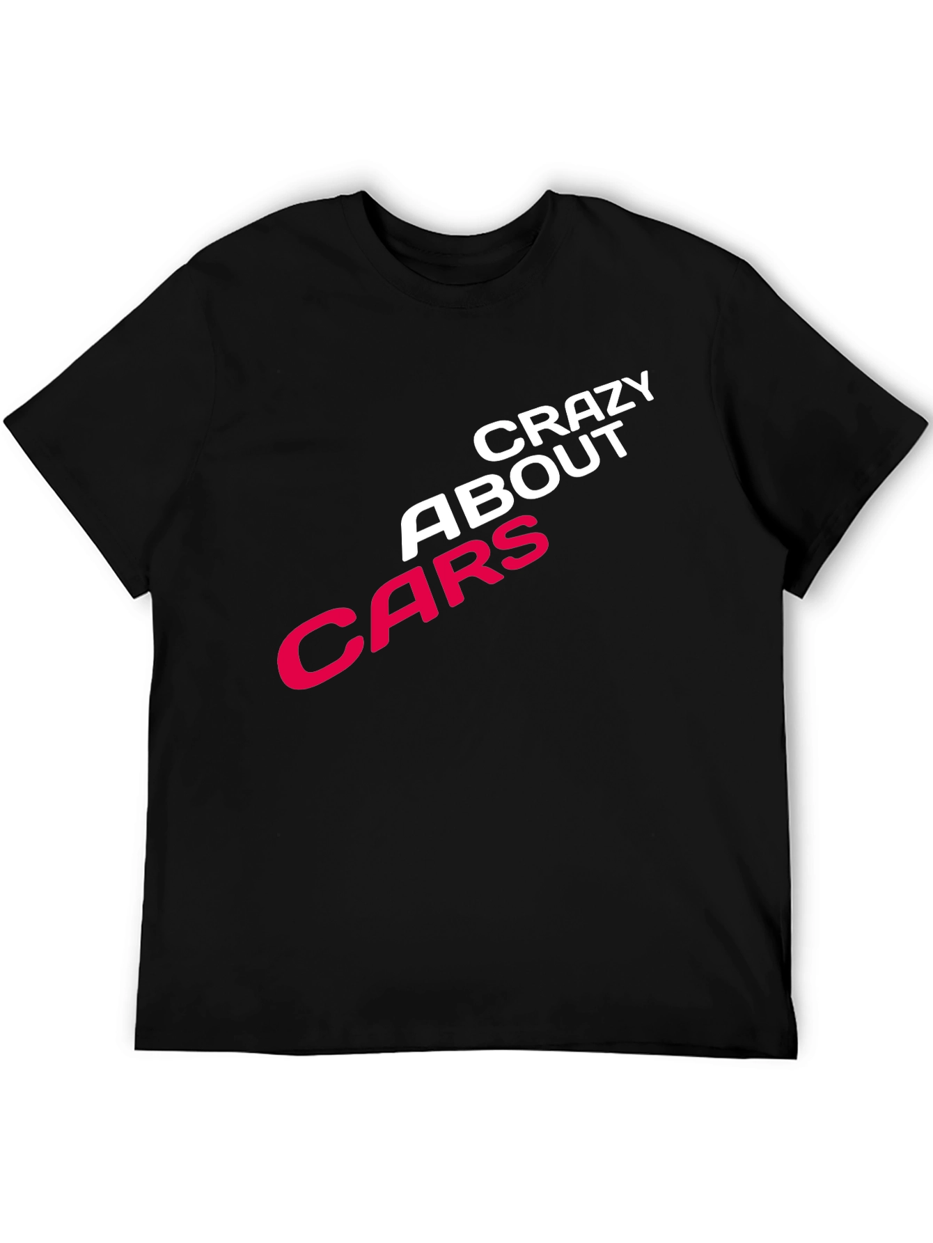 Crazy About Cars Graphic Tee - Black Cotton