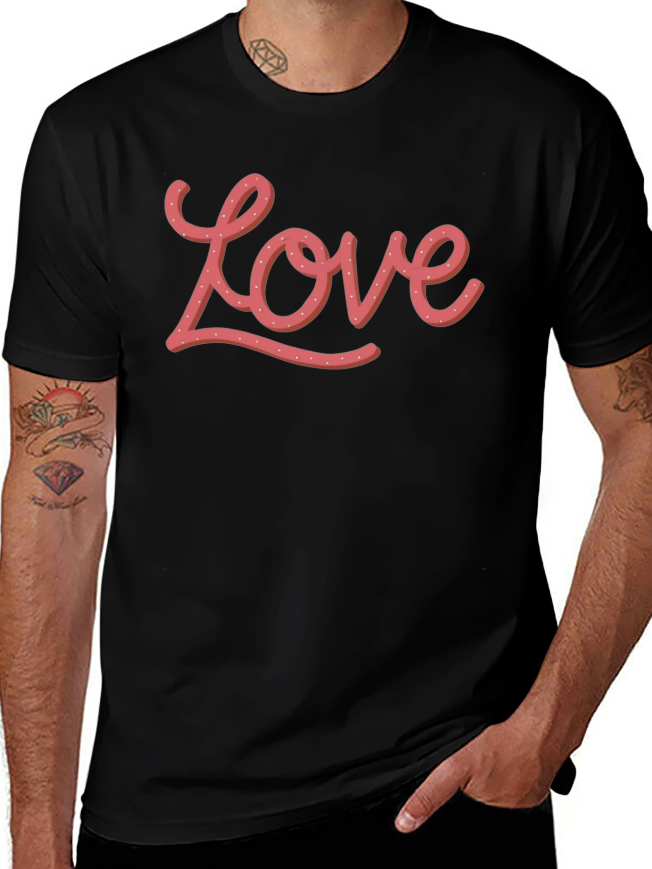 Love Graphic Print Black T-Shirt