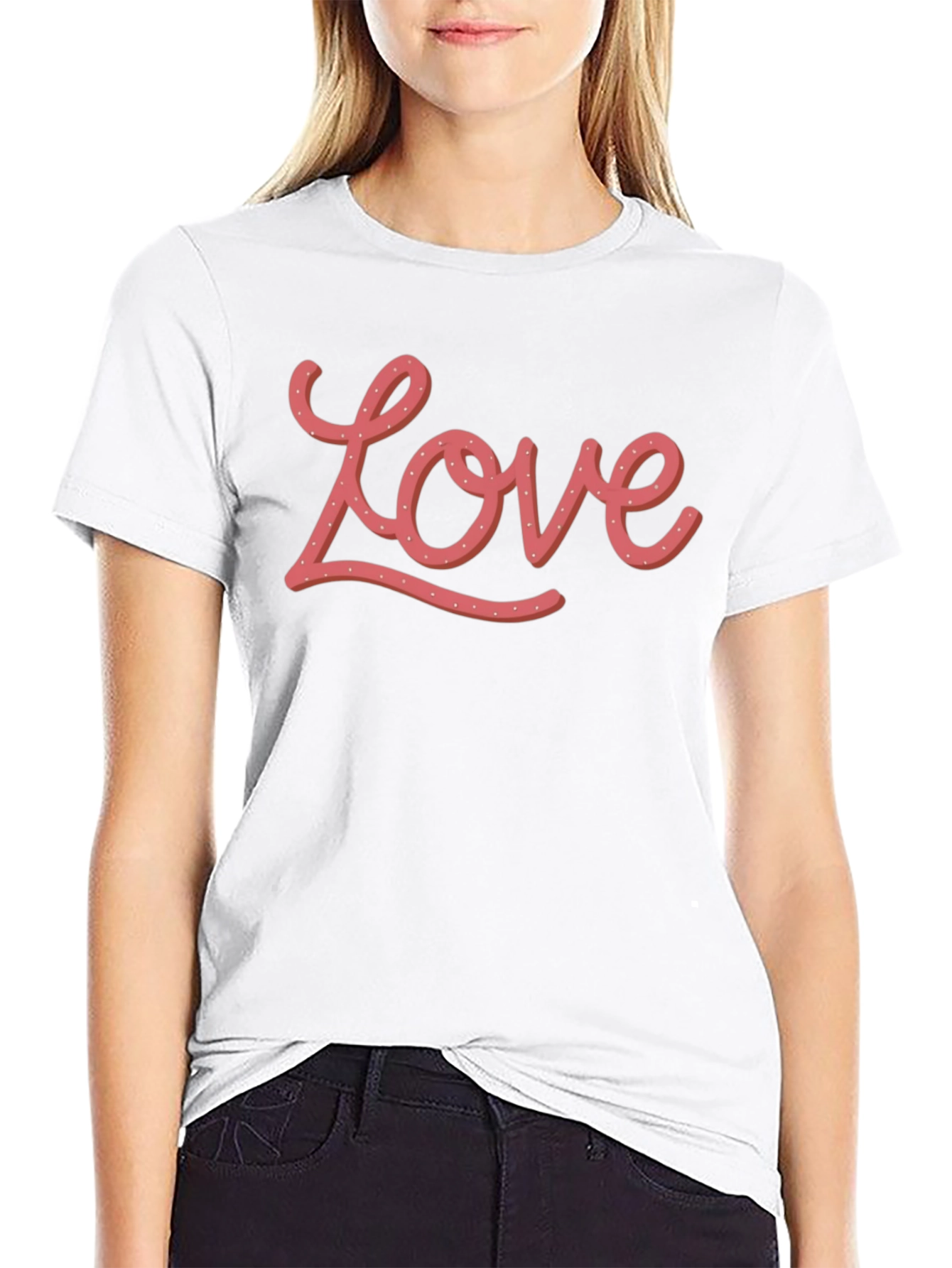 Love Graphic Print Black T-Shirt
