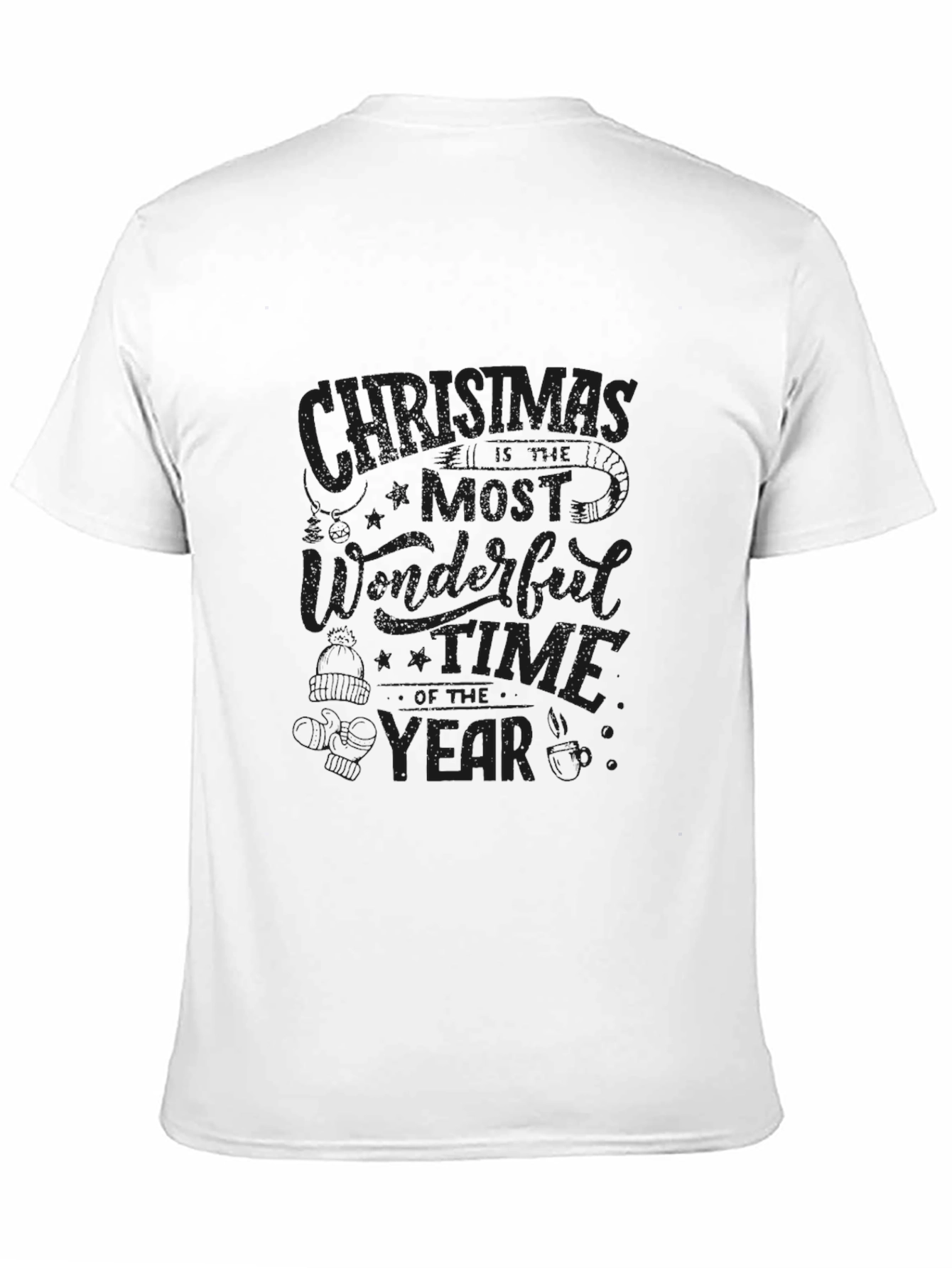 Christmas Wonderful Time Year Black T-Shirt