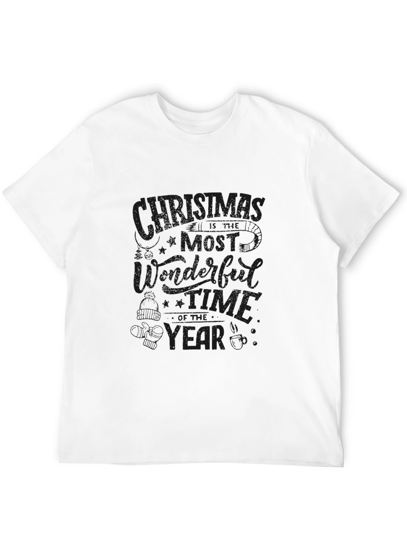 Christmas Wonderful Time Year Black T-Shirt