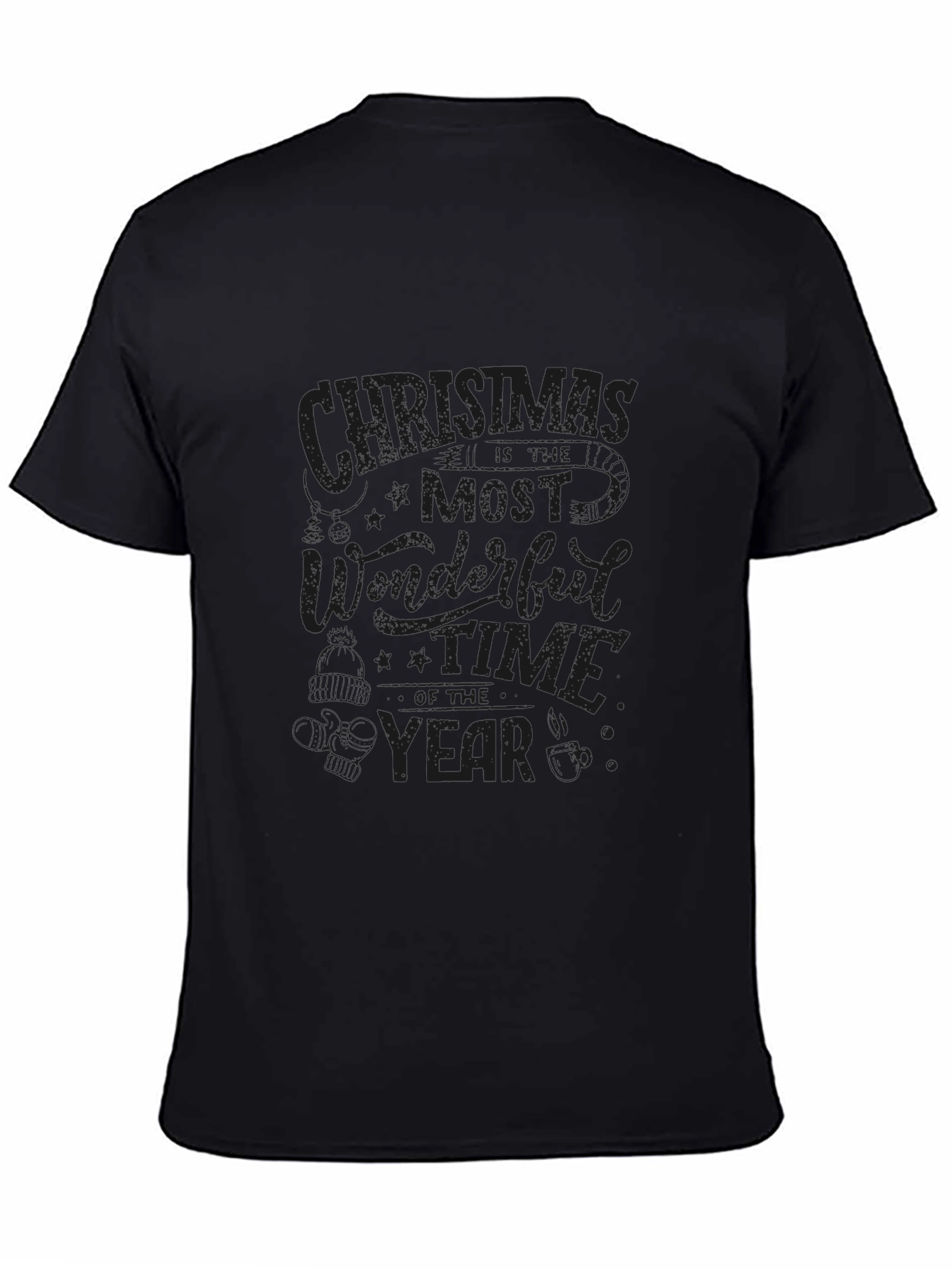 Christmas Wonderful Time Year Black T-Shirt