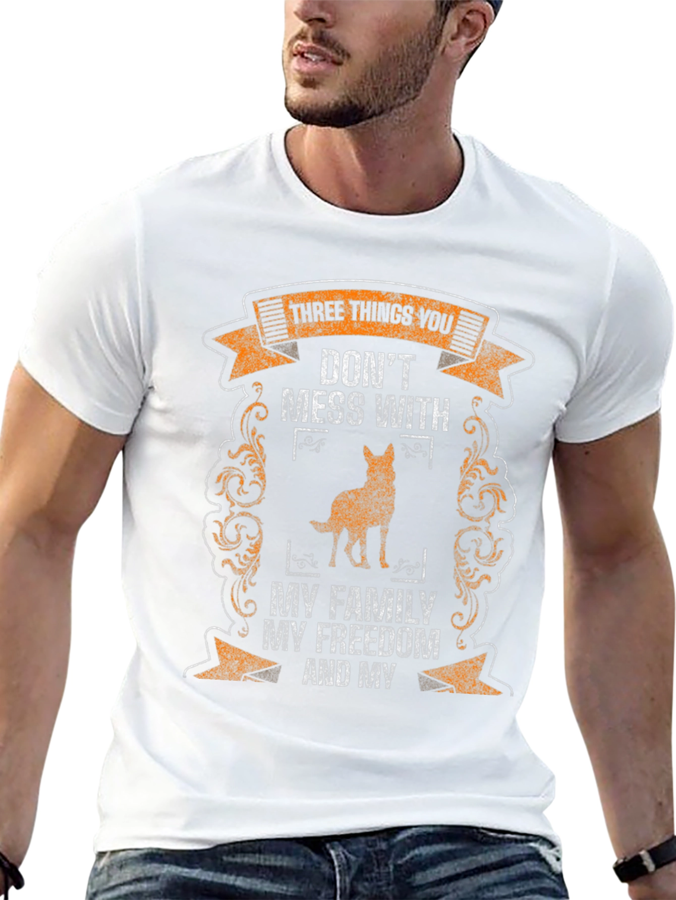 Three Things T-Shirt: Family Freedom Dog