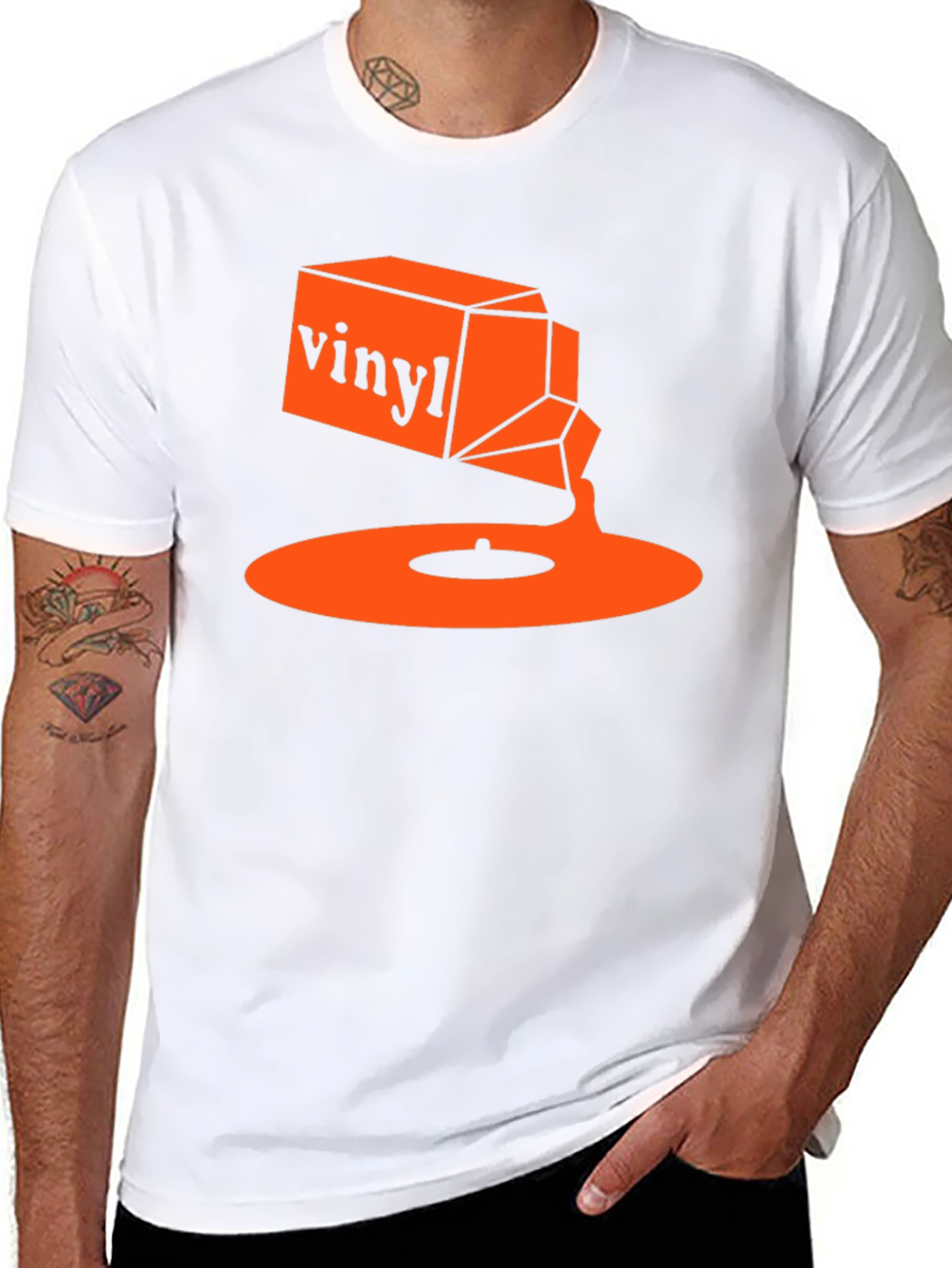Vinyl Music T-Shirt - Retro Orange Design
