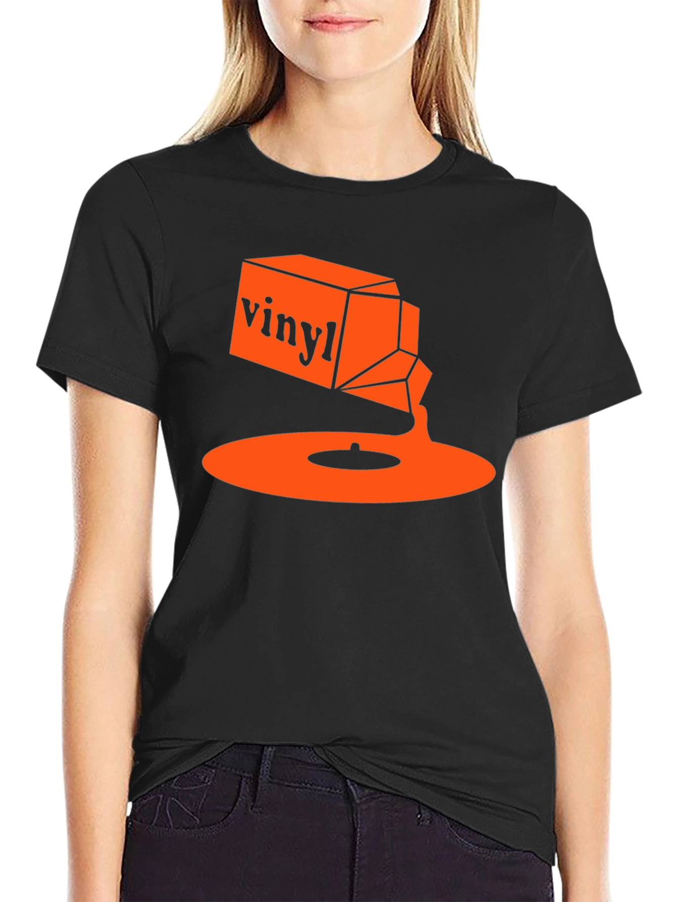 Vinyl Music T-Shirt - Retro Orange Design