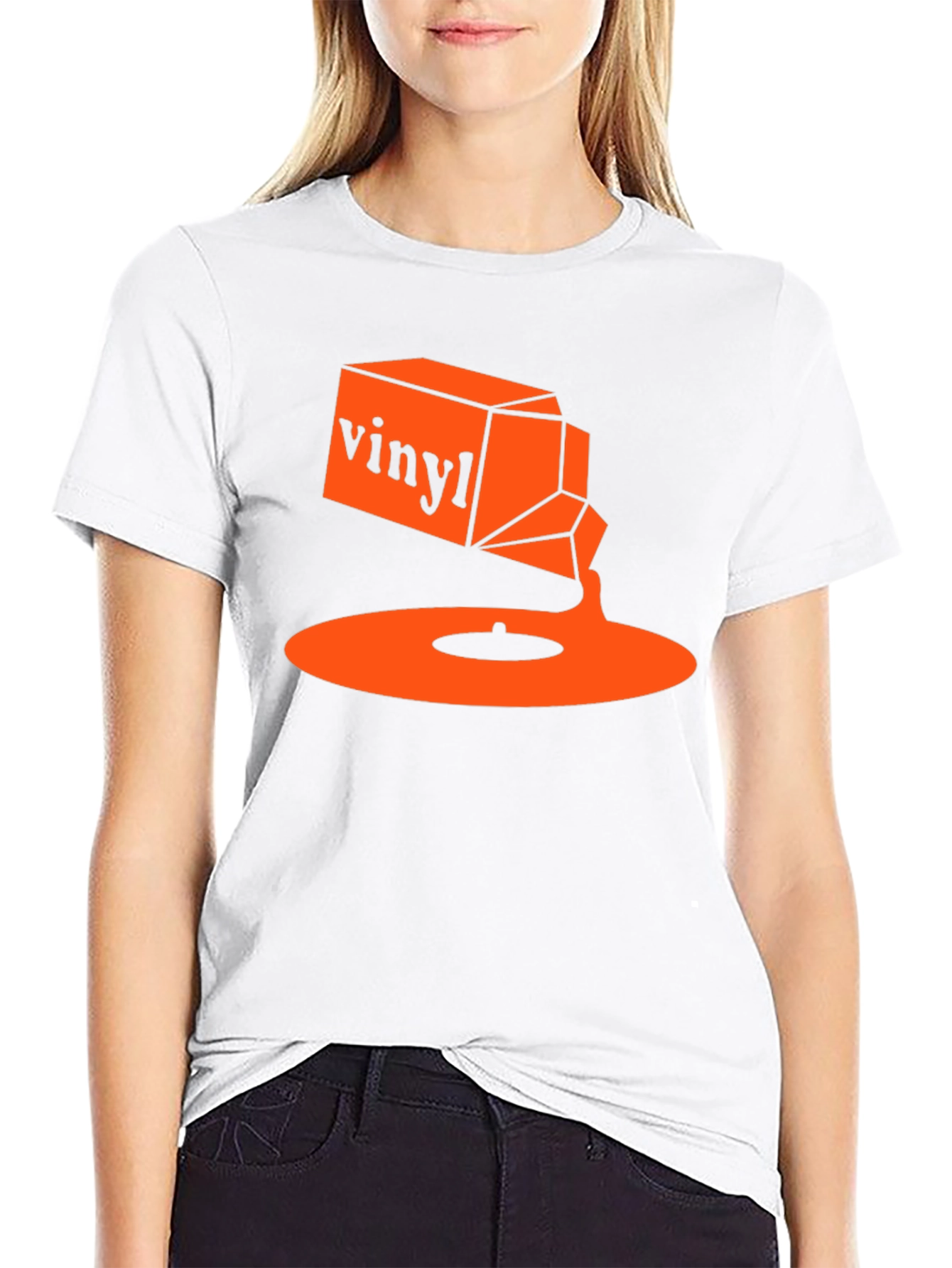 Vinyl Music T-Shirt - Retro Orange Design