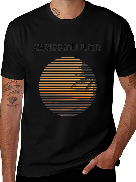 Caribbean Flair Graphic Black T-Shirt