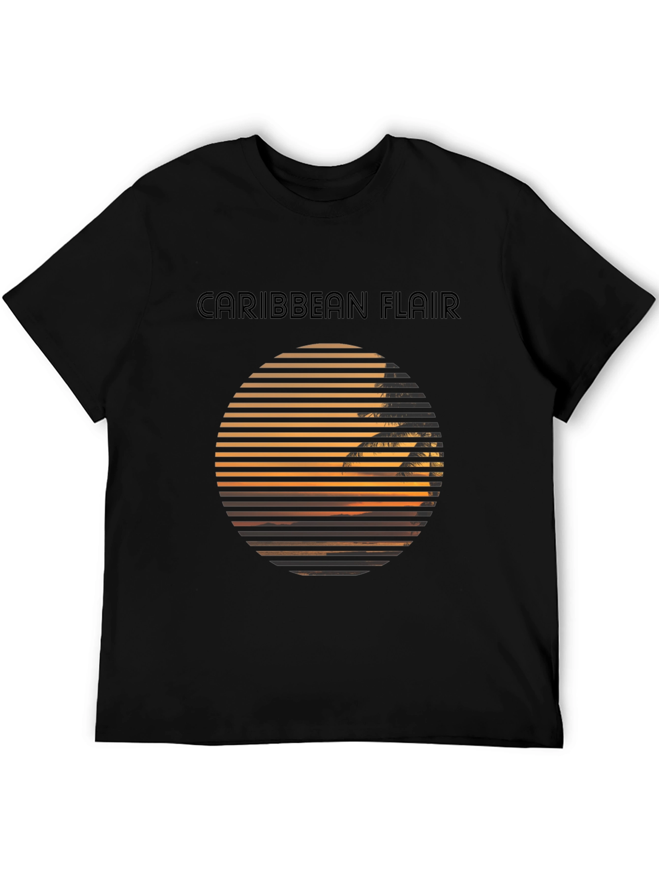 Caribbean Flair Graphic Black T-Shirt