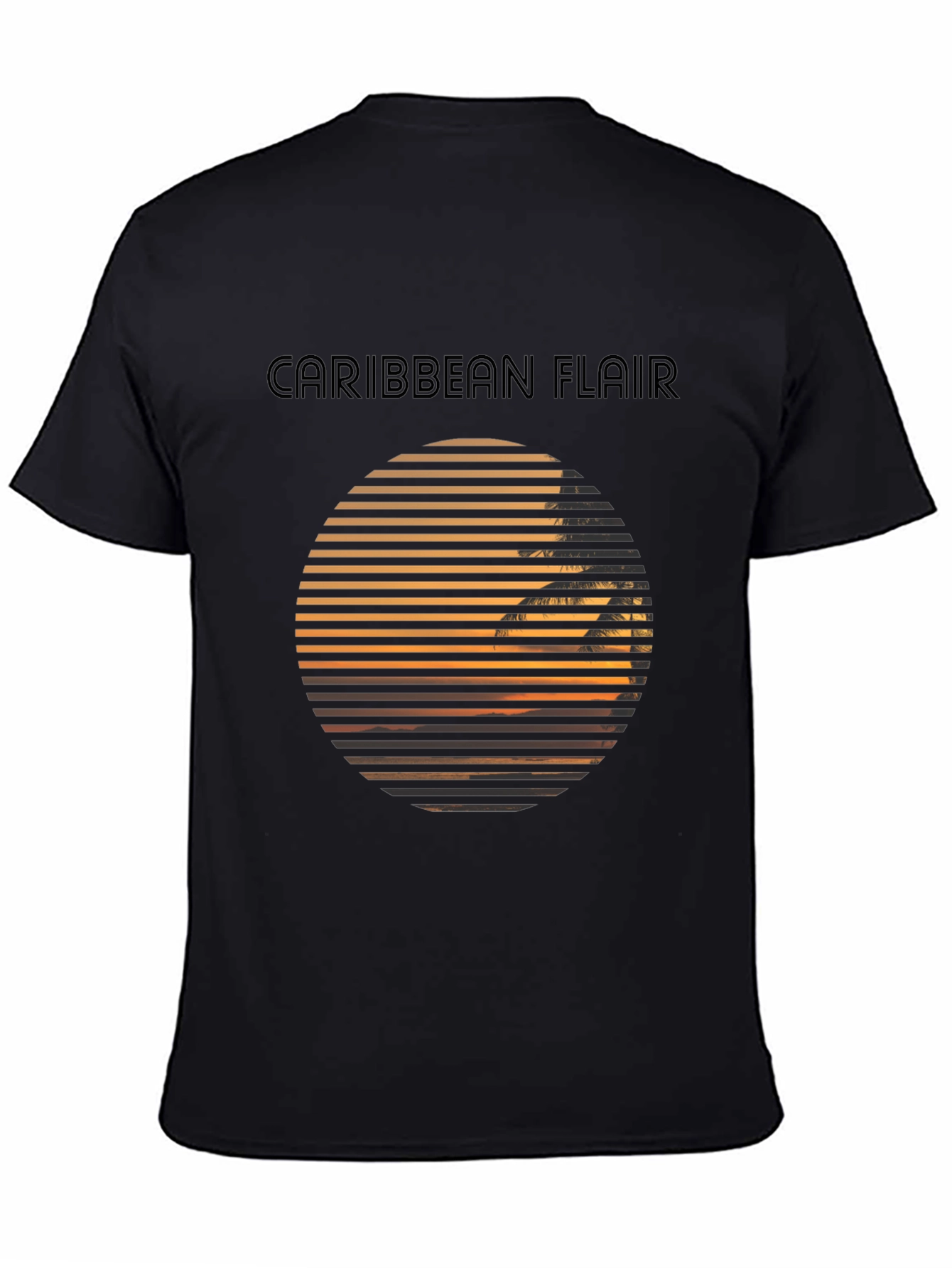 Caribbean Flair Graphic Black T-Shirt