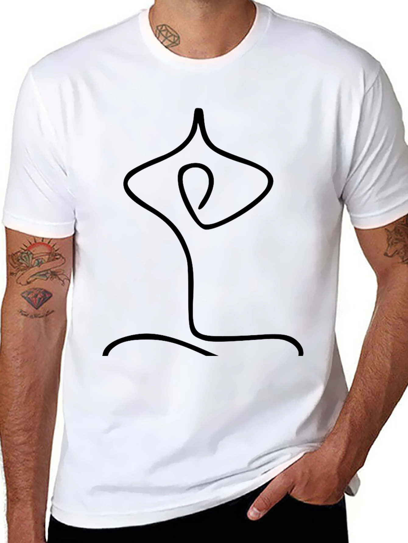 Minimalist Yoga Pose Graphic T-Shirt