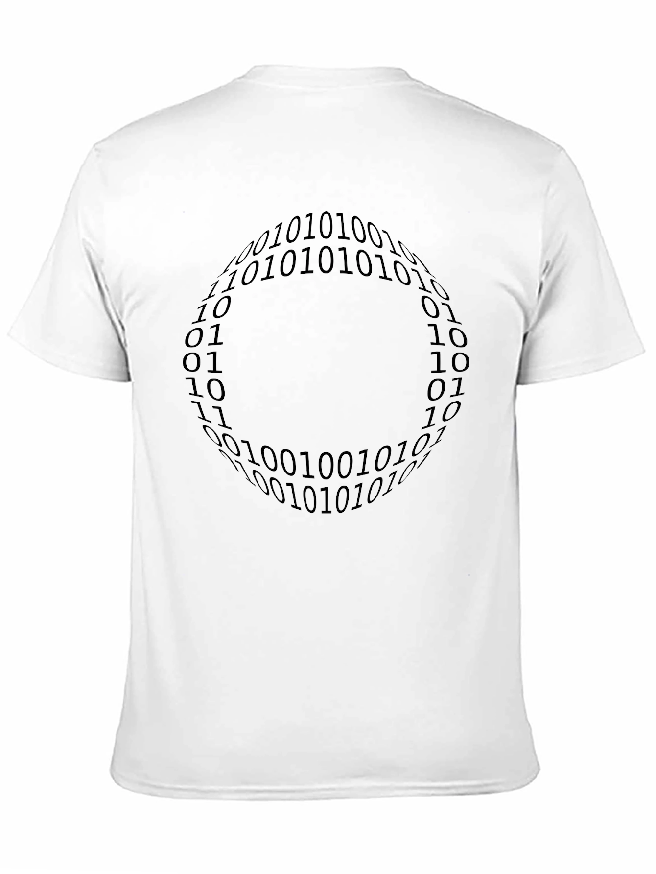 Binary Code Pattern Black T-Shirt