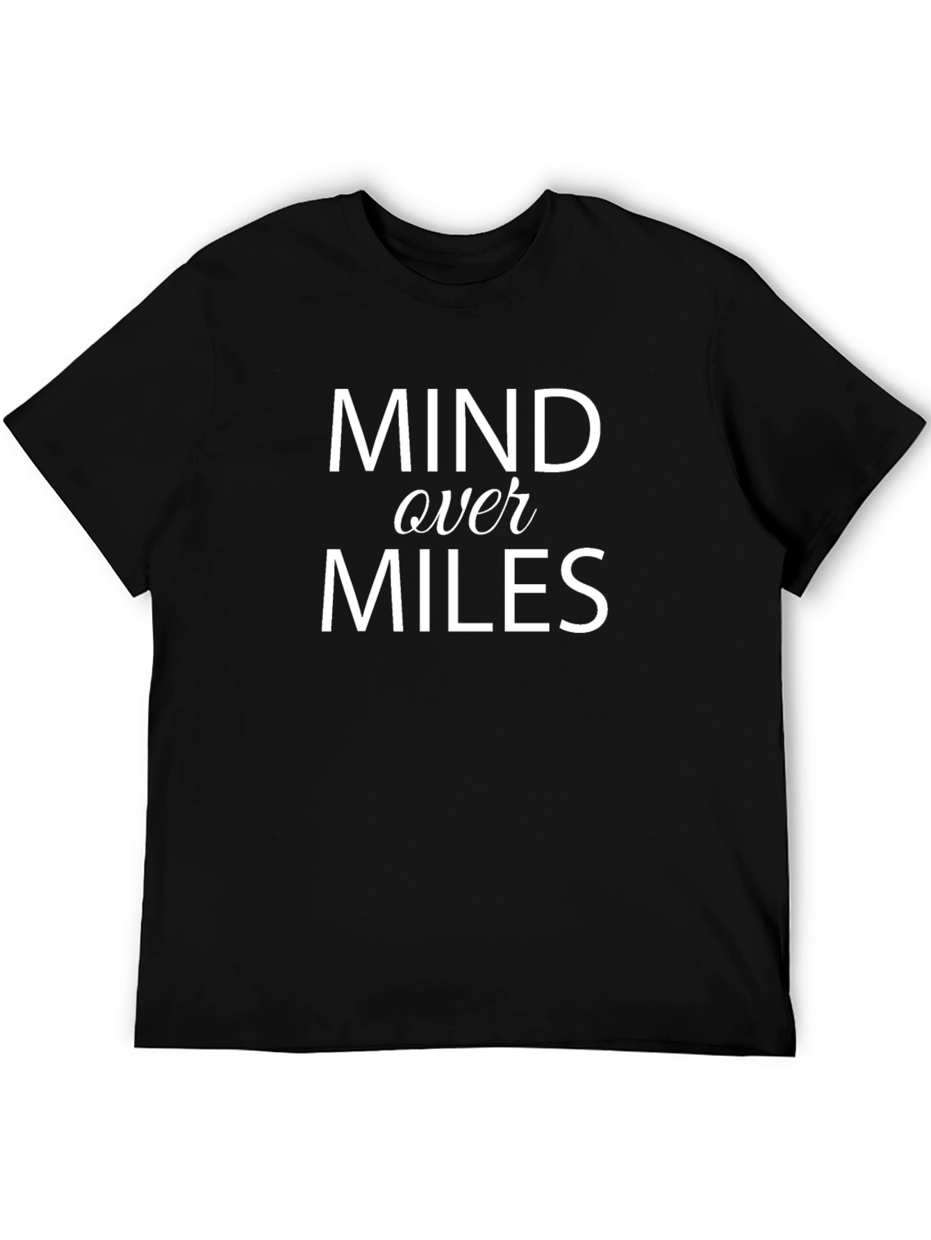 Mind Over Miles Graphic Tee - Black Cotton T-Shirt