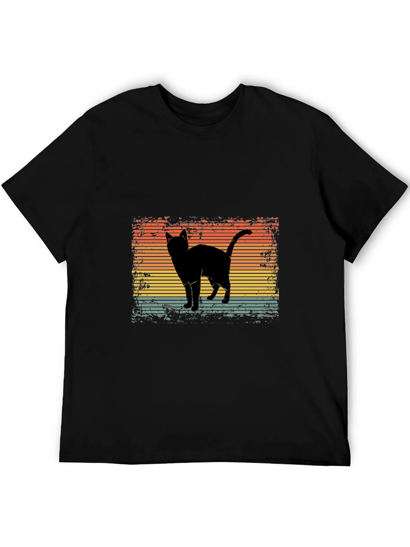 Retro Cat Silhouette Graphic Tee