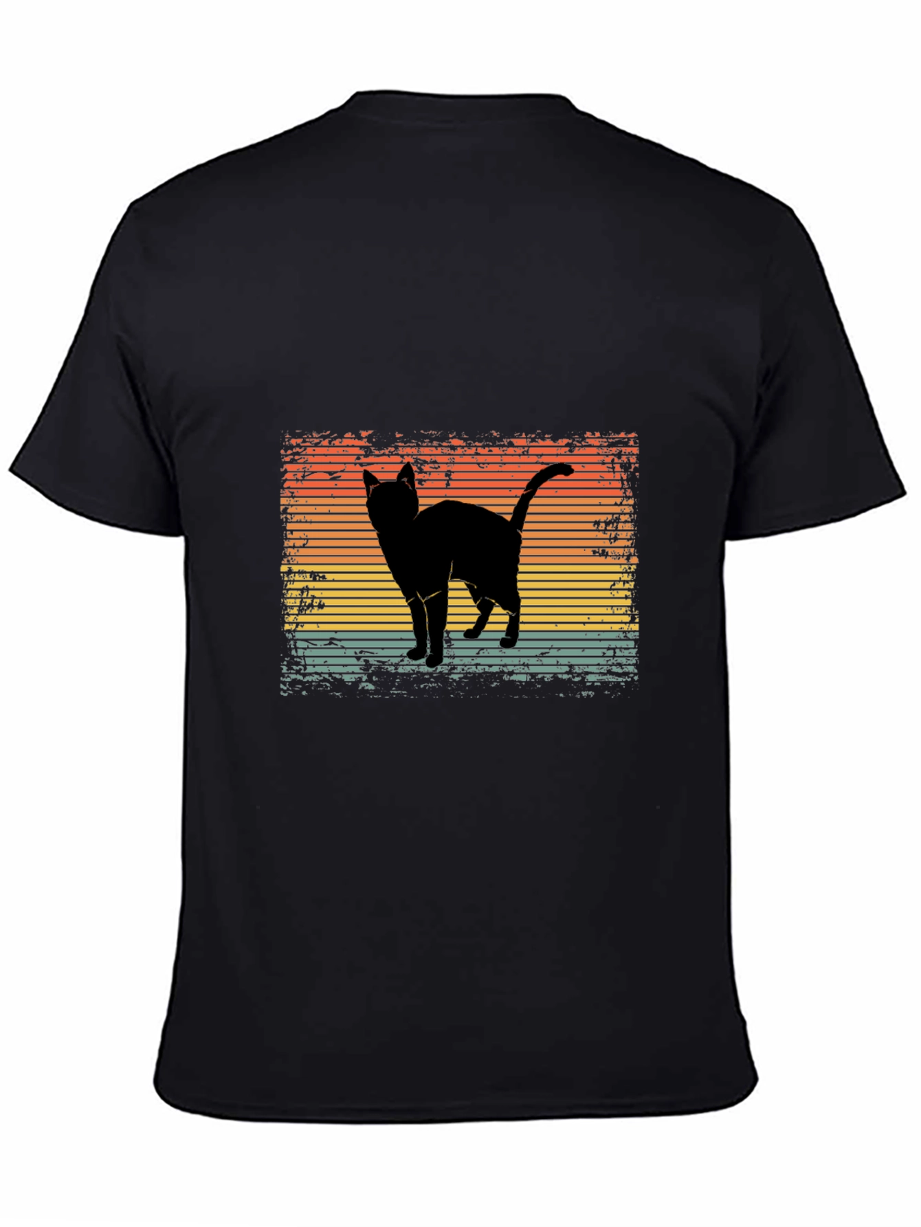 Retro Cat Silhouette Graphic Tee