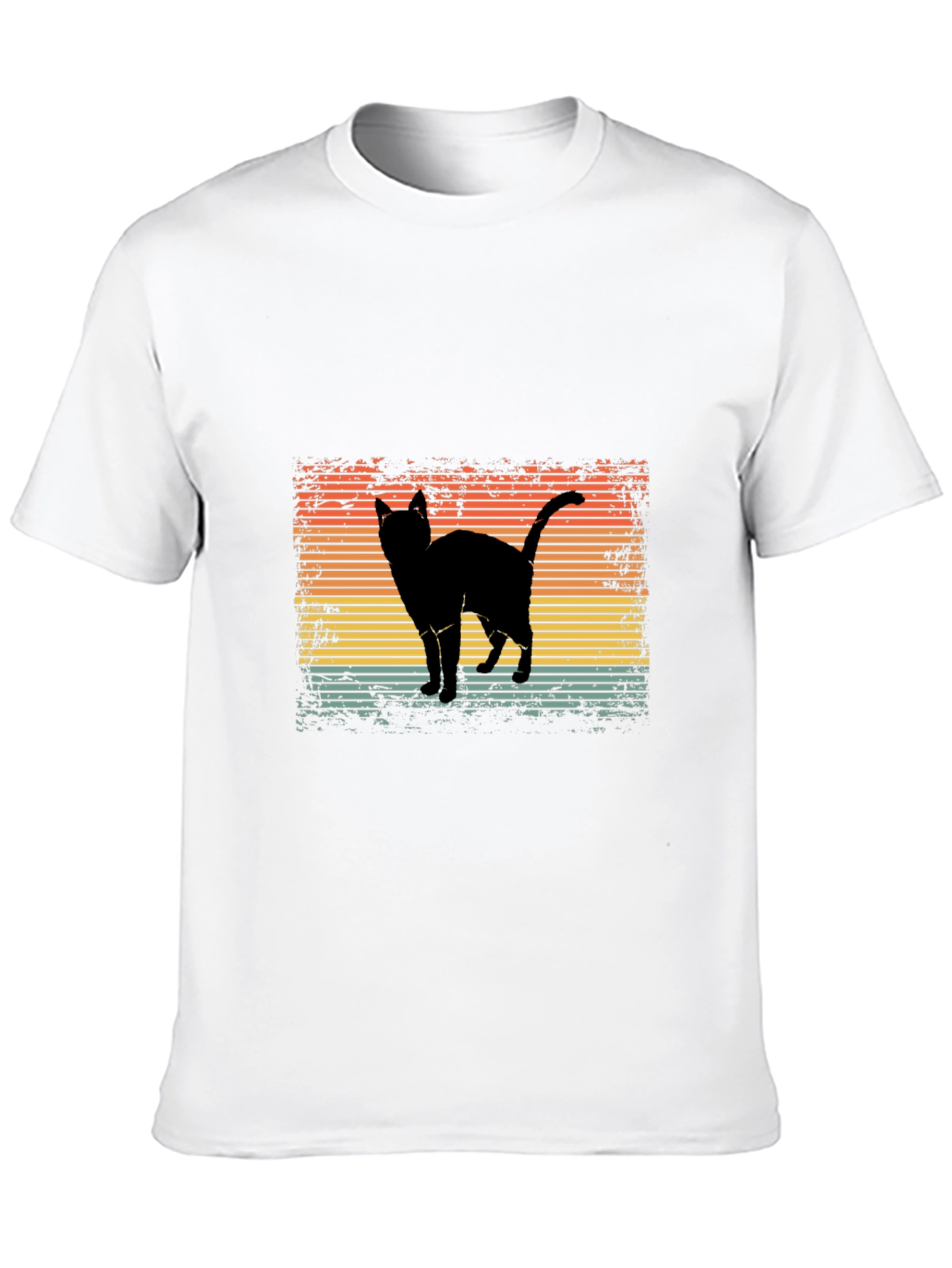 Retro Cat Silhouette Graphic Tee