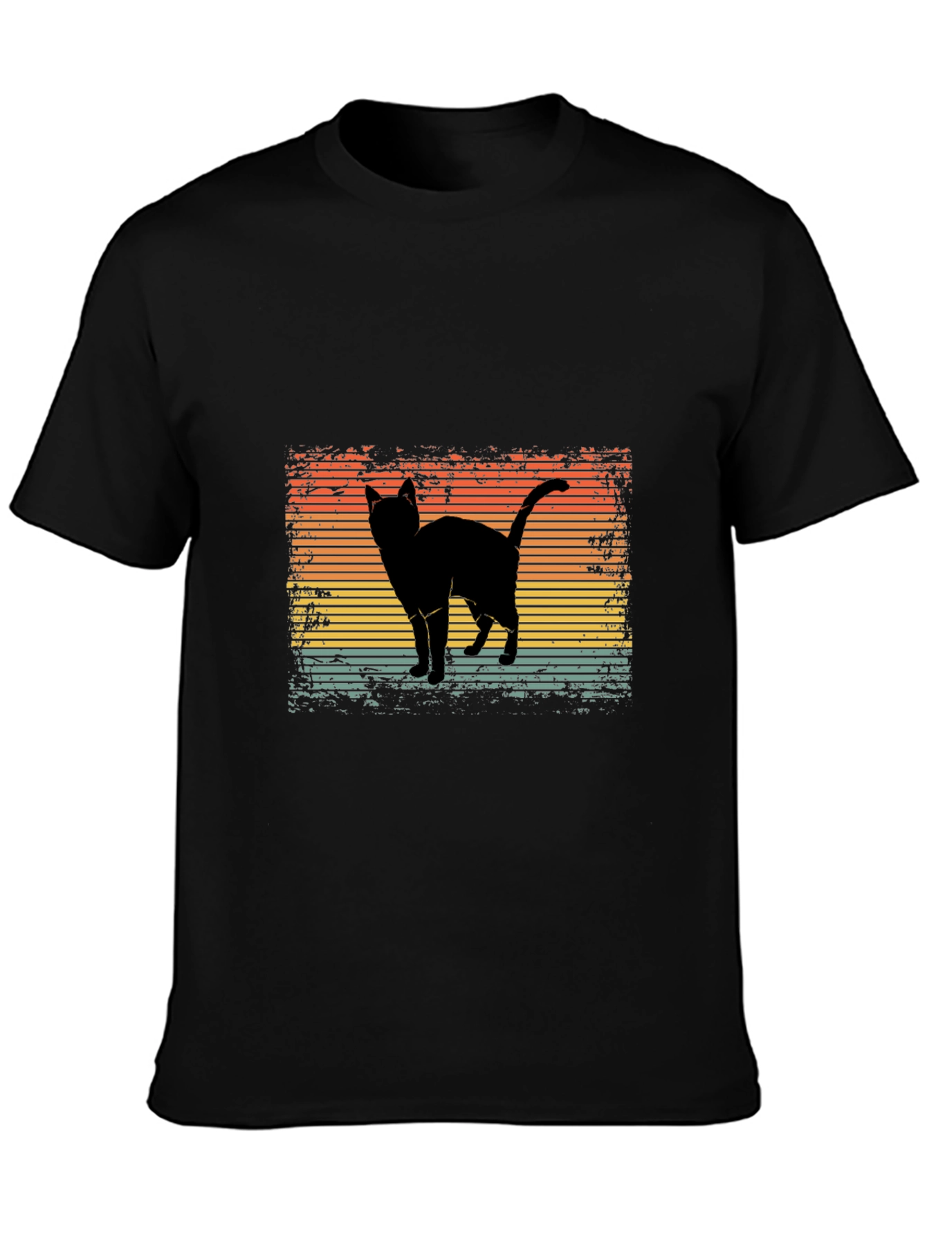 Retro Cat Silhouette Graphic Tee