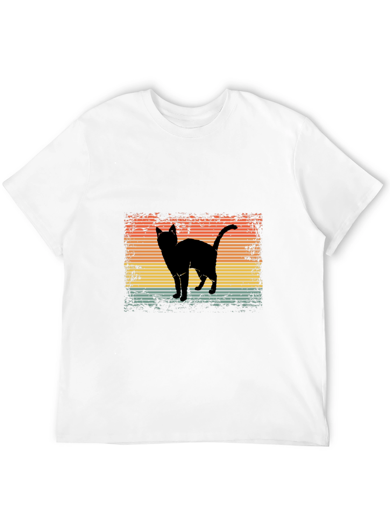 Retro Cat Silhouette Graphic Tee