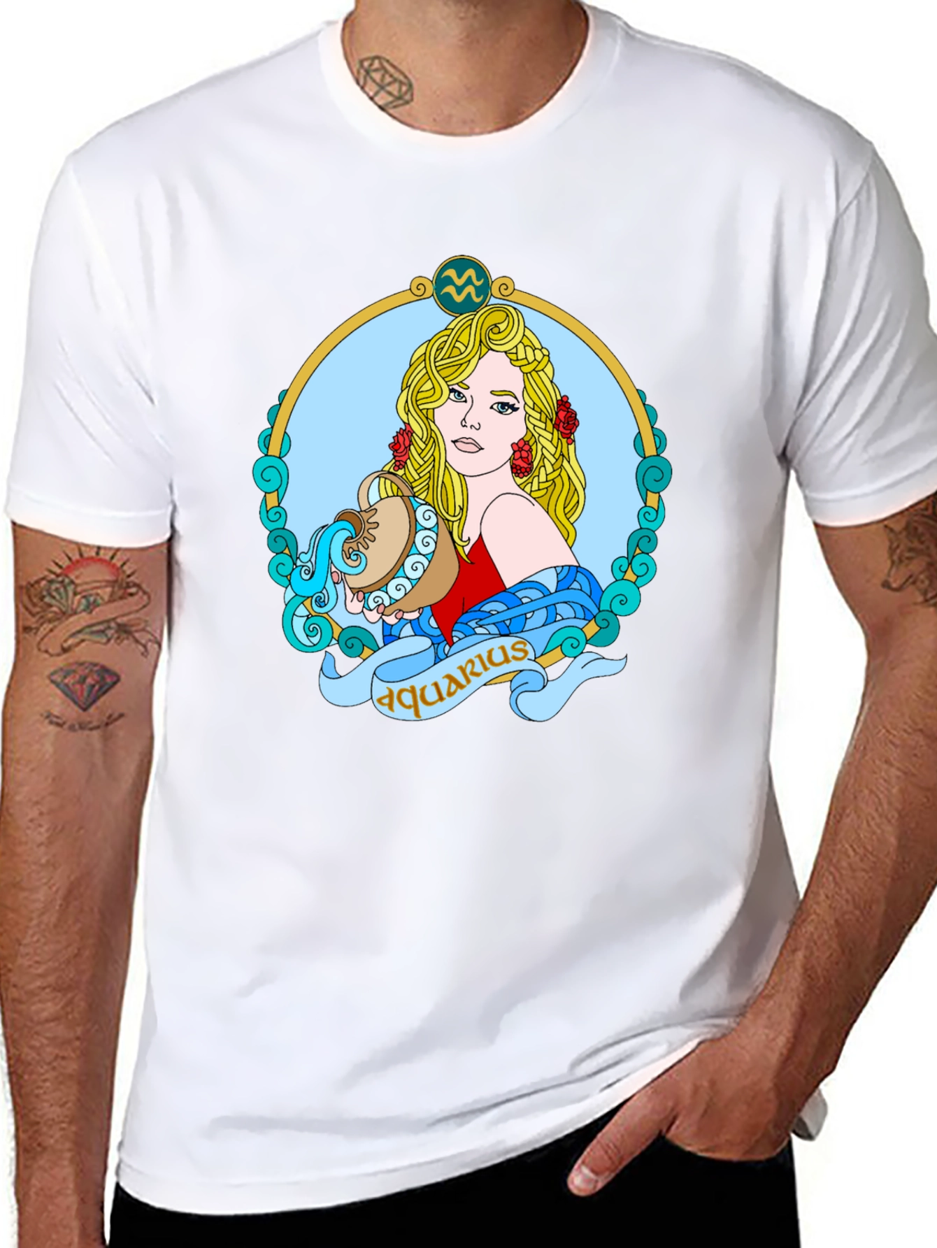 Aquarius Zodiac T-Shirt - Unique Astrological Design