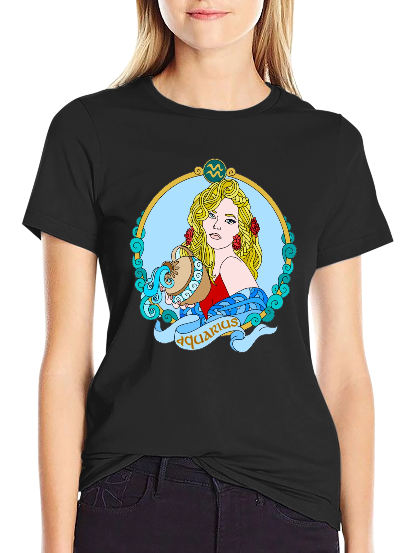 Aquarius Zodiac T-Shirt - Unique Astrological Design