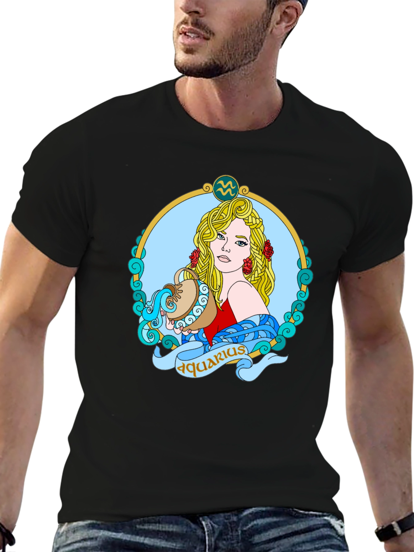 Aquarius Zodiac T-Shirt - Unique Astrological Design
