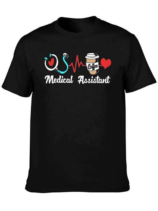 Medical Assistant Heartbeat Coffee T-Shirt