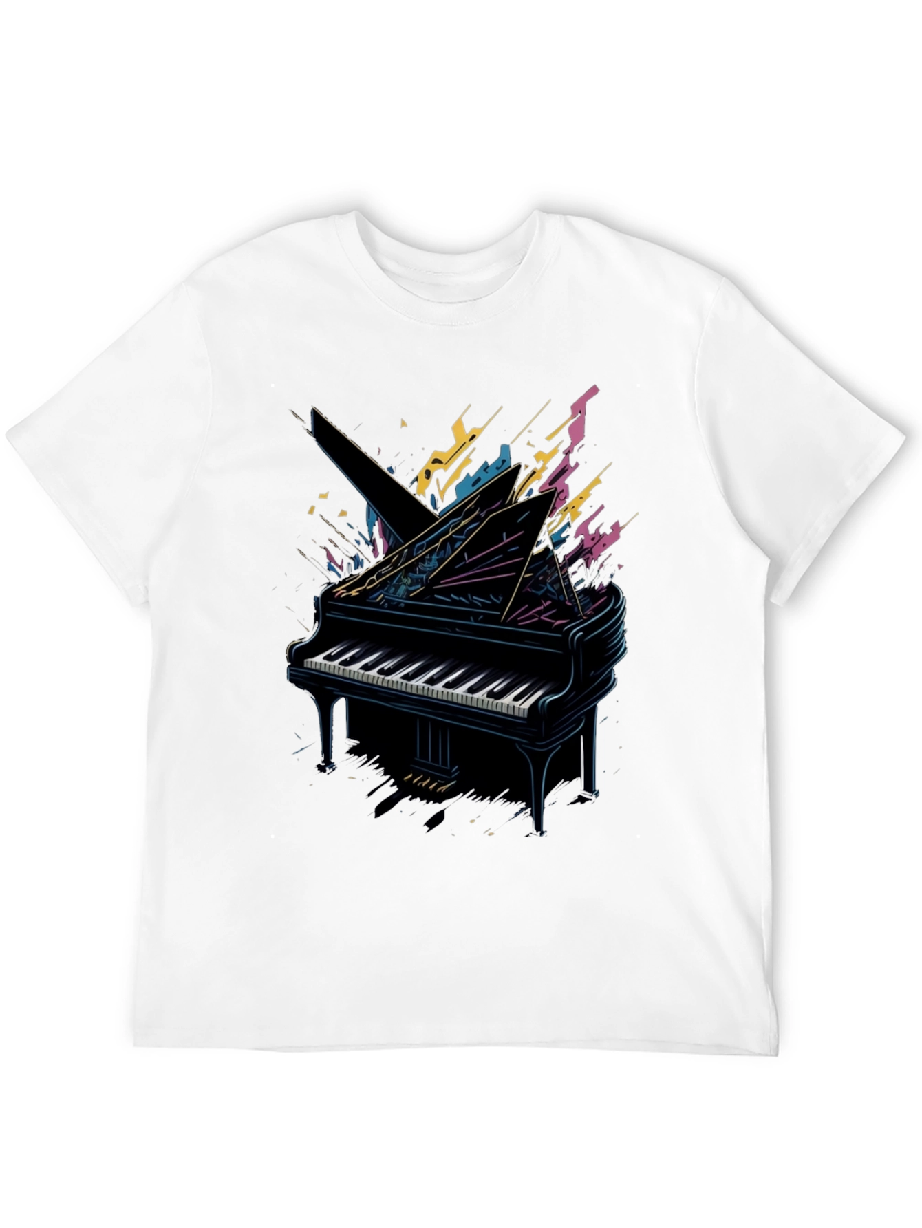 Abstract Piano Graphic Tee - Musician Style