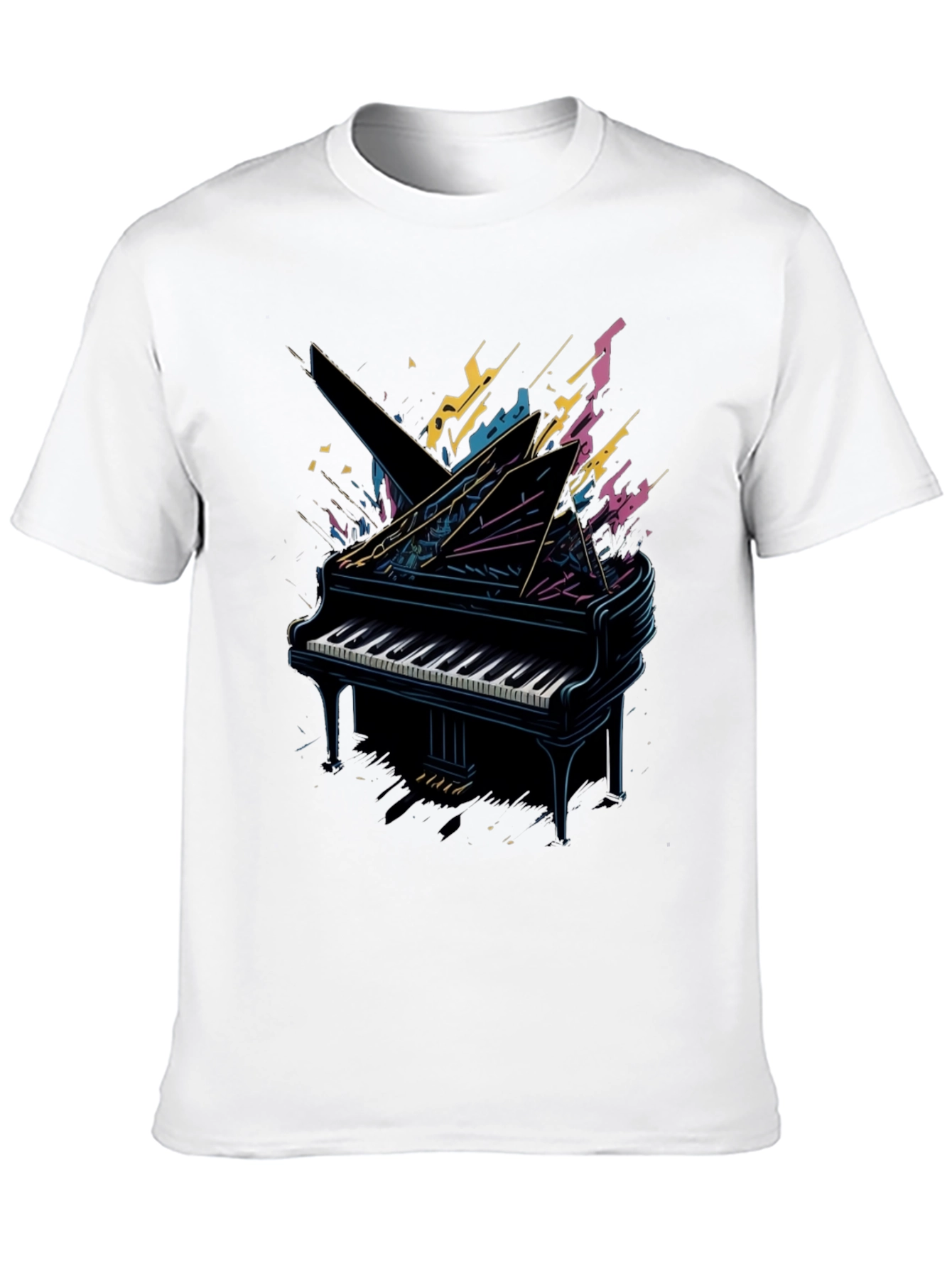 Abstract Piano Graphic Tee - Musician Style