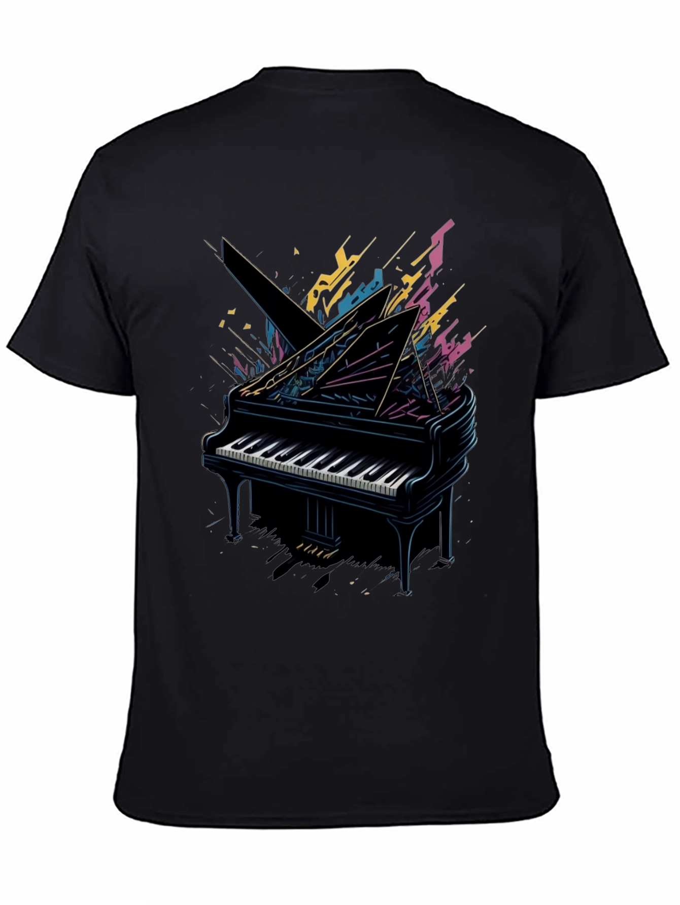 Abstract Piano Graphic Tee - Musician Style