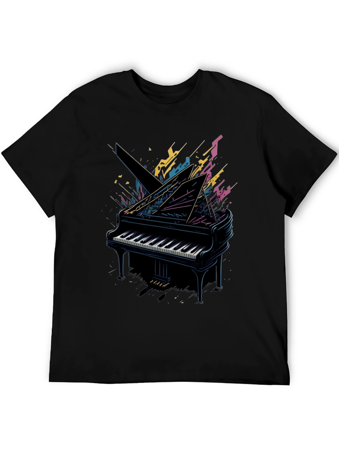 Abstract Piano Graphic Tee - Musician Style