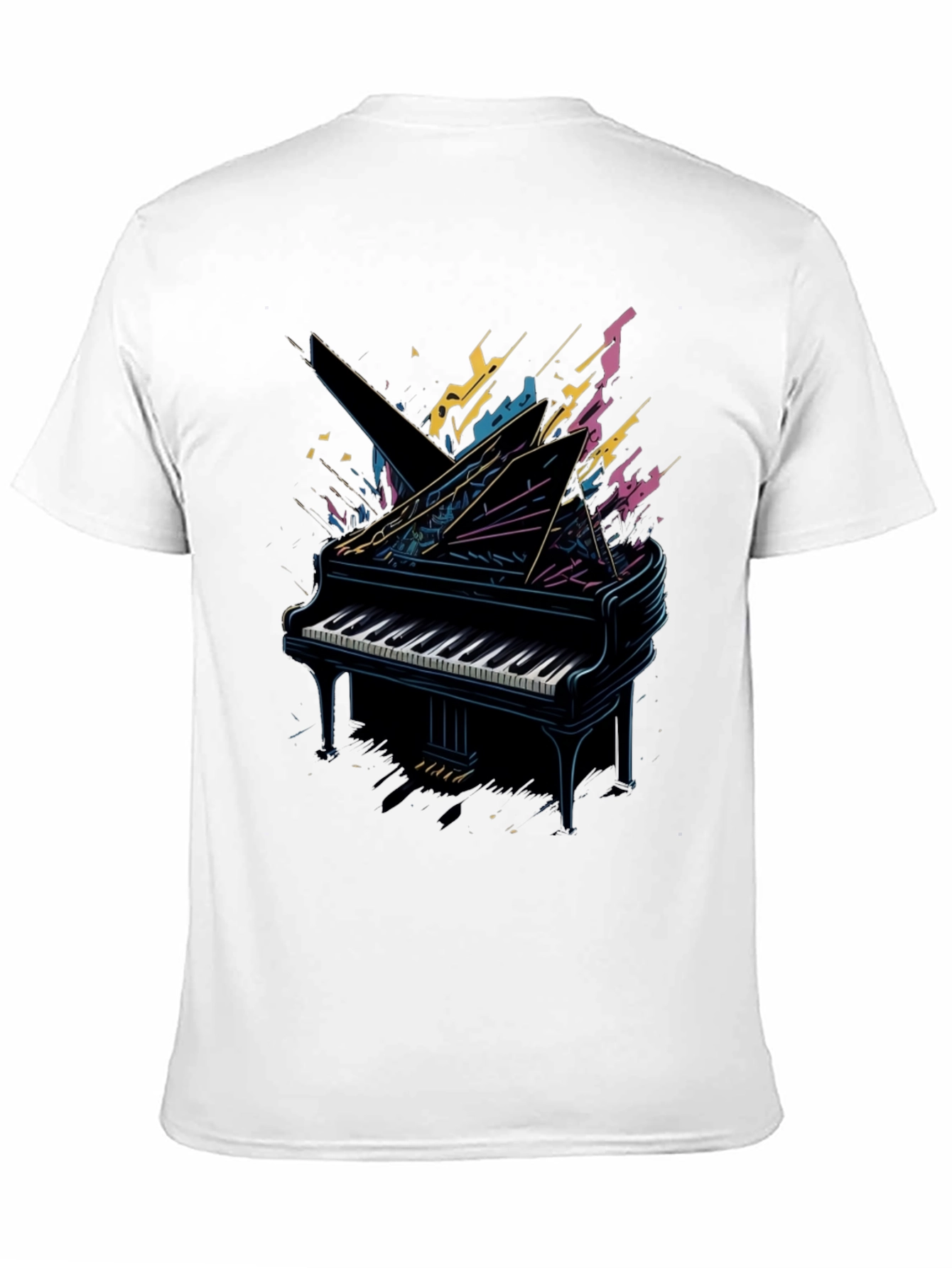Abstract Piano Graphic Tee - Musician Style