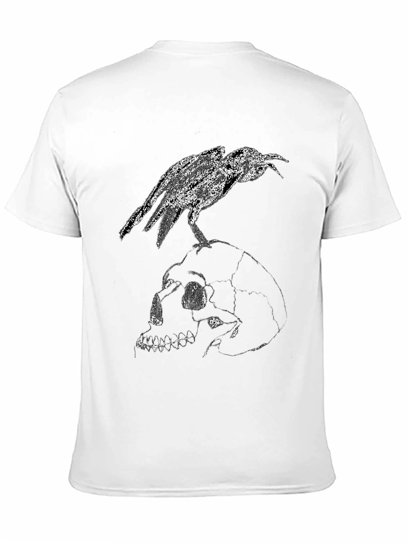 Raven Skull Graphic Tee - Gothic Menswear
