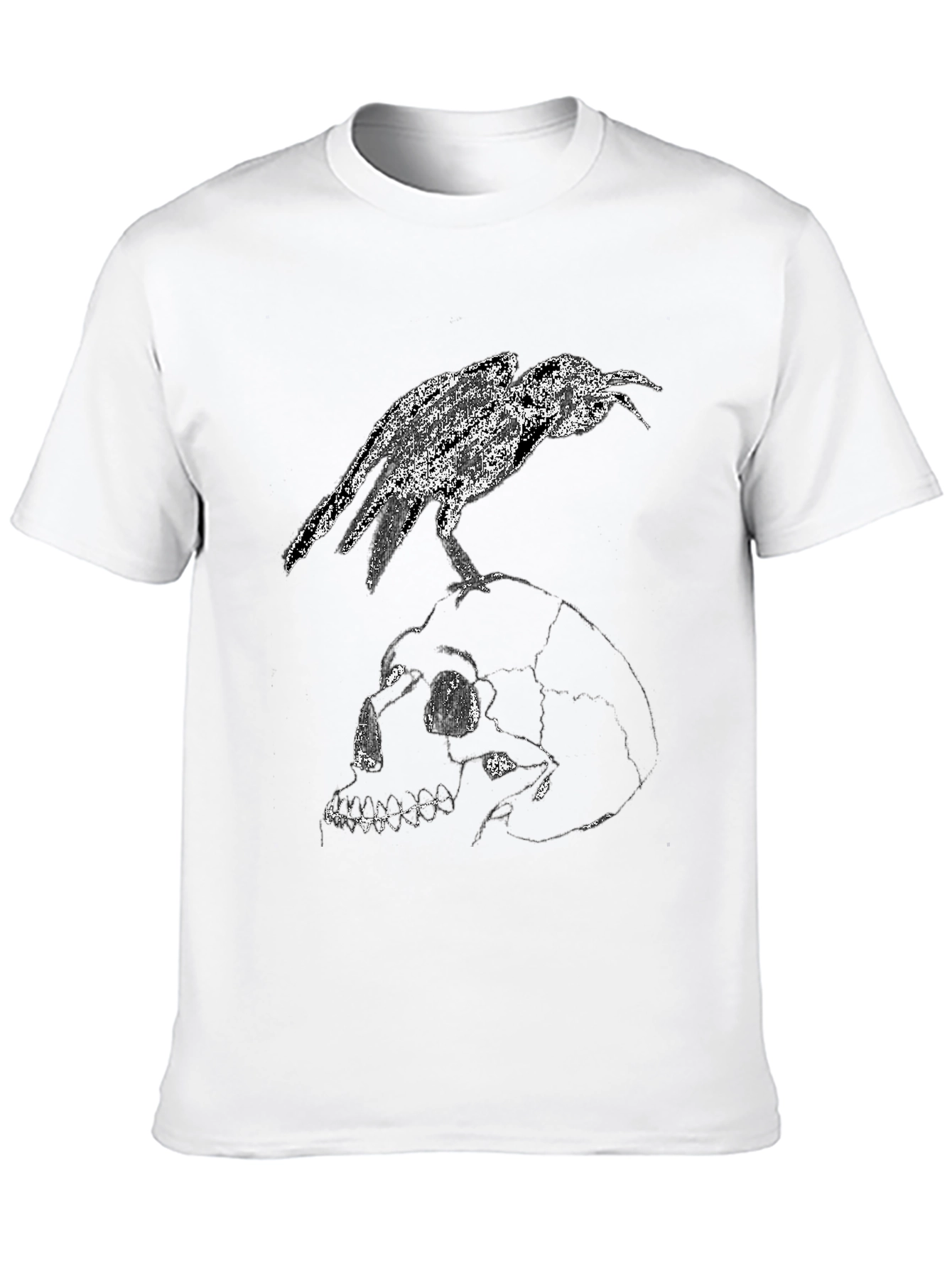 Raven Skull Graphic Tee - Gothic Menswear