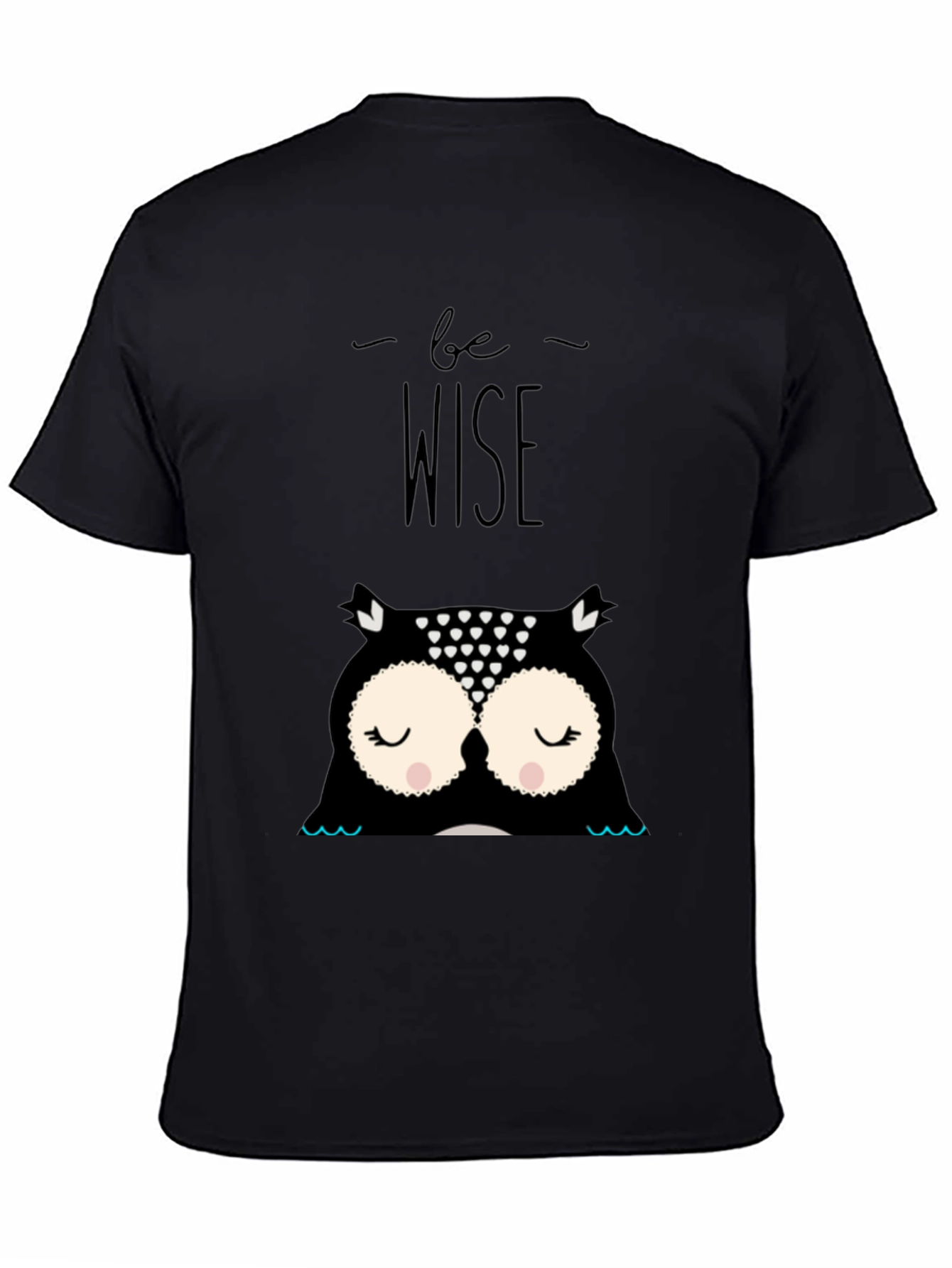 Be Wise Owl Graphic Tee - Black