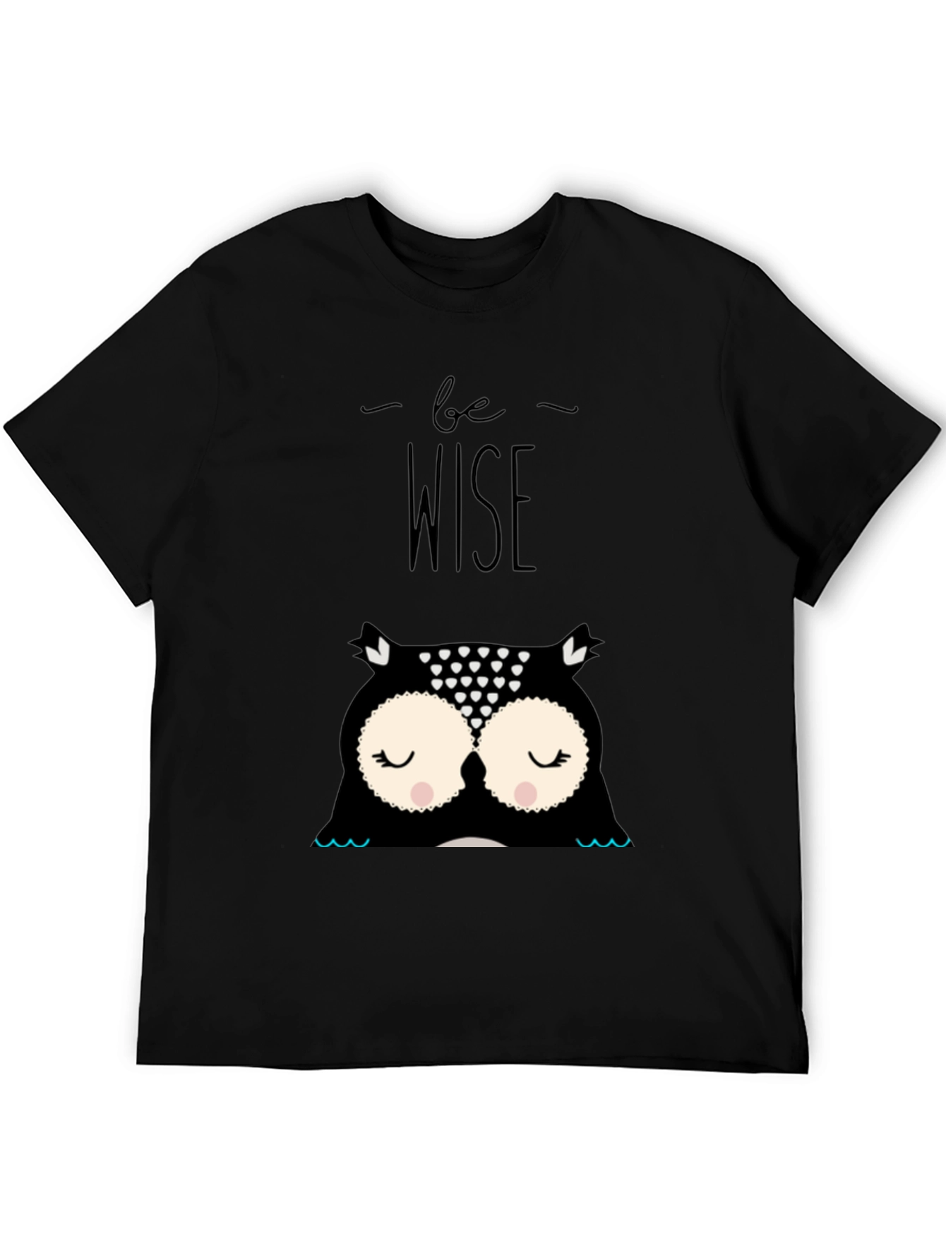 Be Wise Owl Graphic Tee - Black