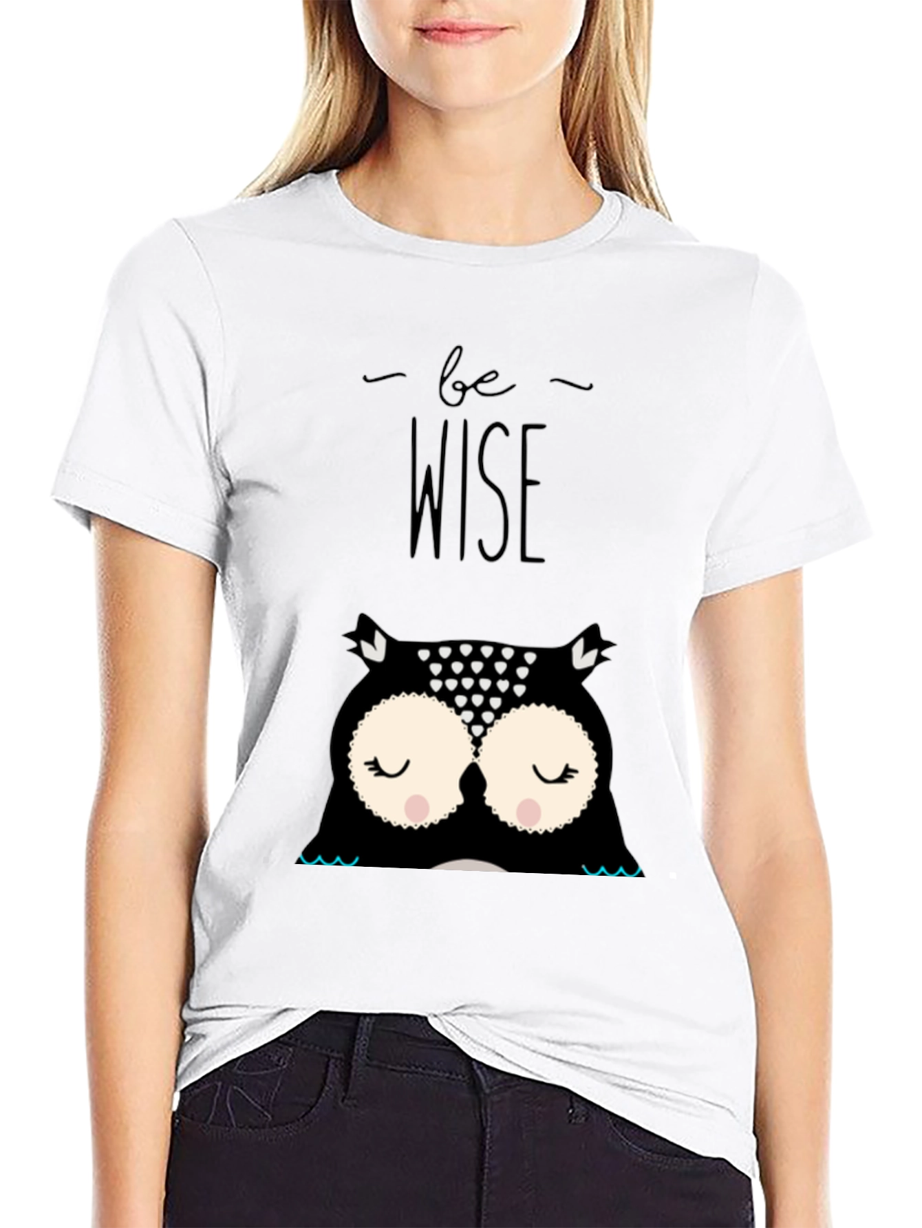 Be Wise Owl Graphic Tee - Black