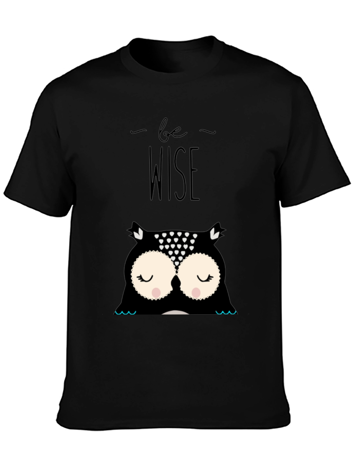 Be Wise Owl Graphic Tee - Black
