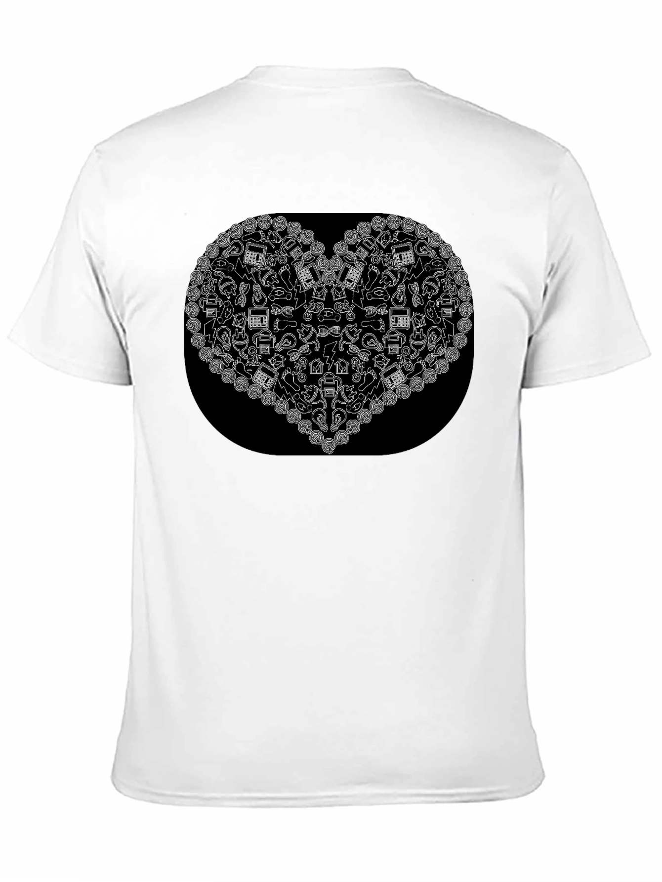 Black T-Shirt with Heart Print
