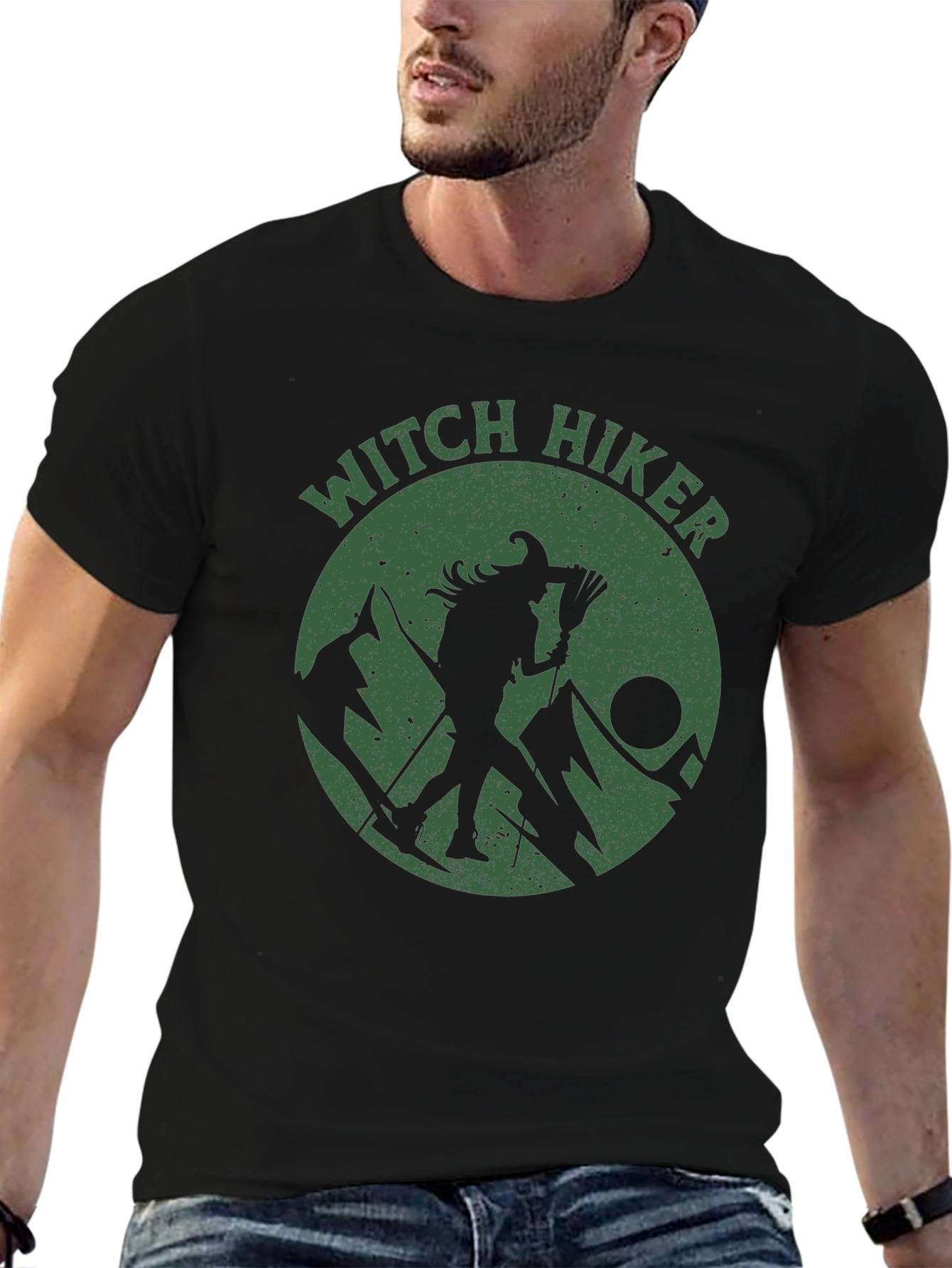 Witch Hiker Graphic T-Shirt - Black Cotton Tee