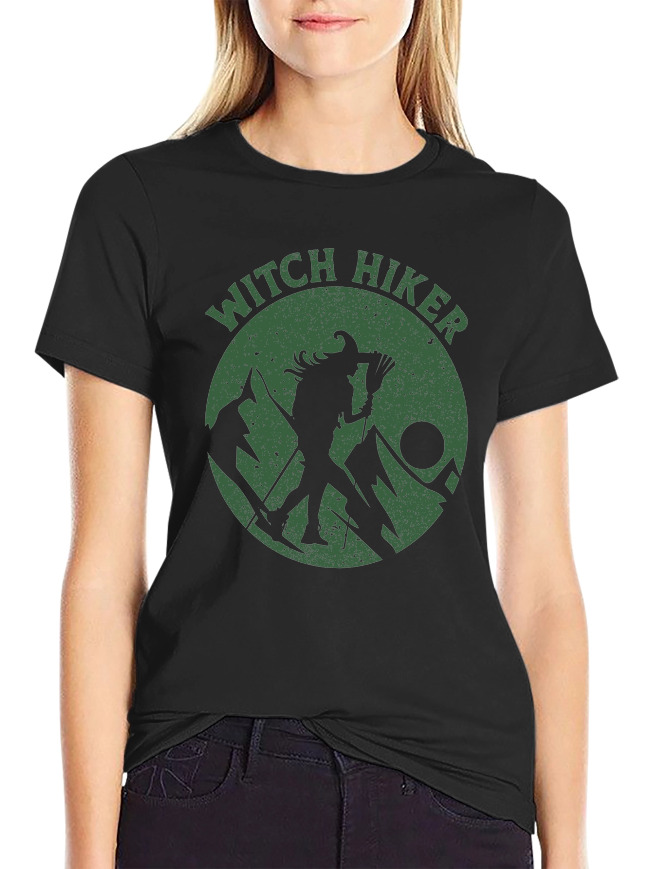 Witch Hiker Graphic T-Shirt - Black Cotton Tee