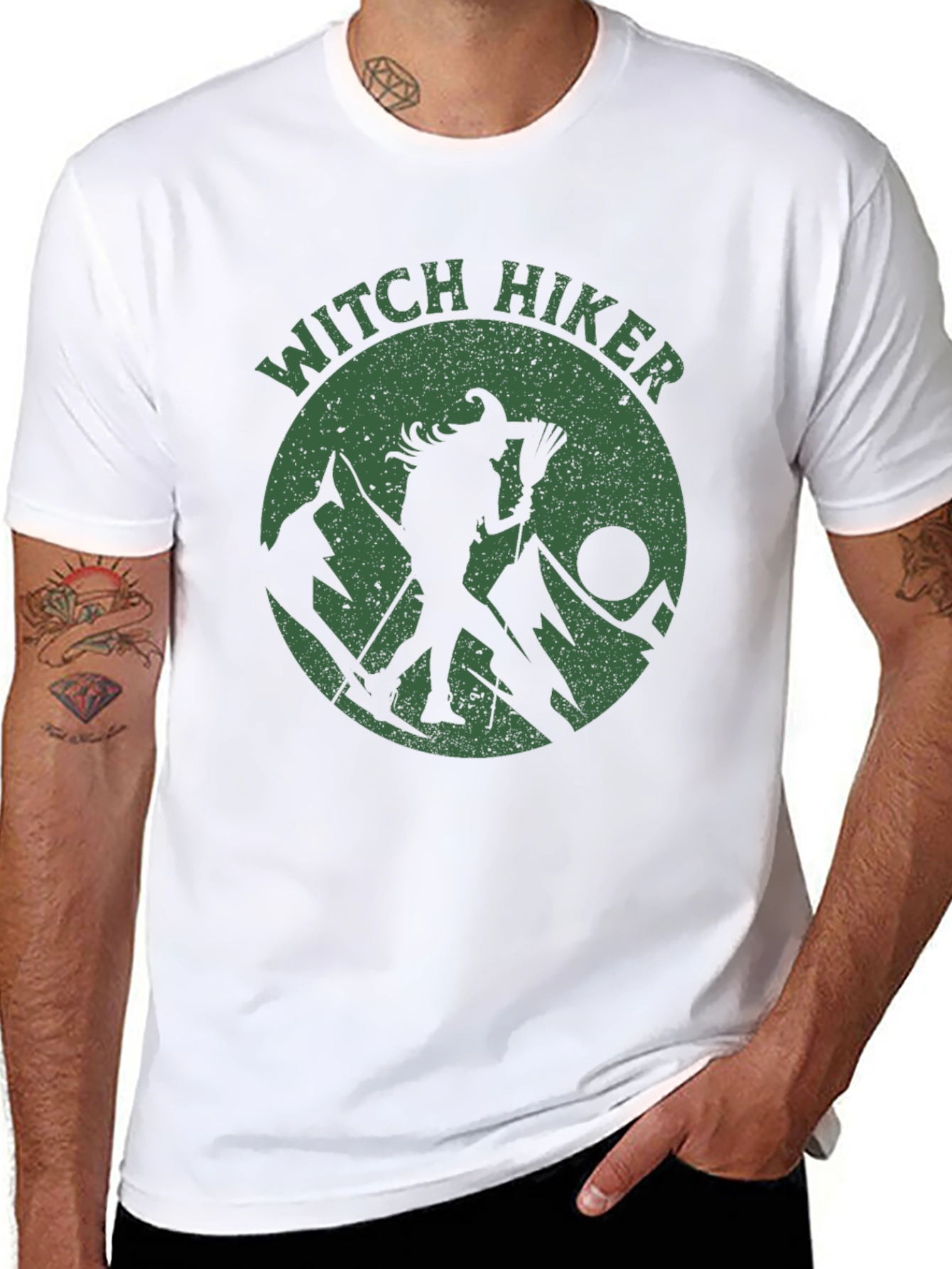Witch Hiker Graphic T-Shirt - Black Cotton Tee