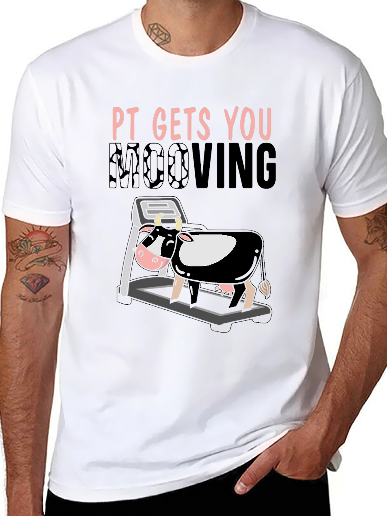 PT Gets You Moooving Black T-Shirt